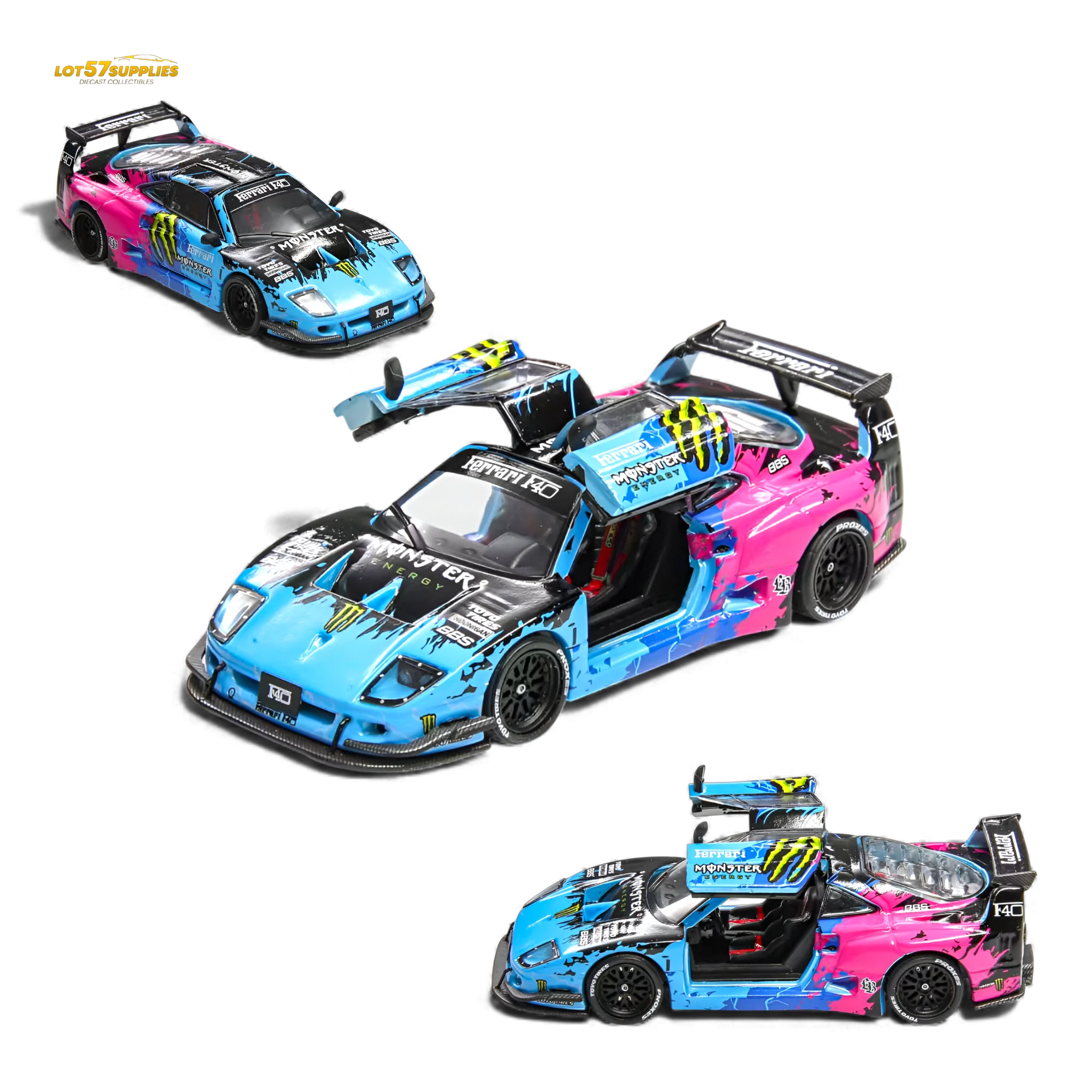 (Pre-Order) Demon King Auto F40 LB-Works Monster Livery 1:64