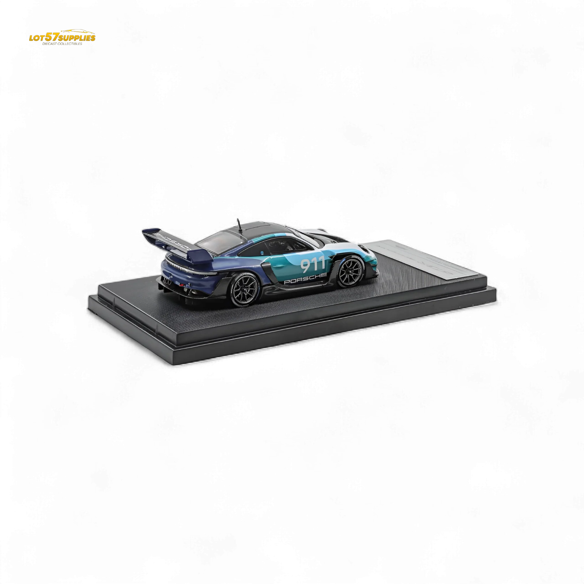 (Pre-Order) HKM Porsche 911 GT3 R Rennsport Blue-White 1:64 - Image 2