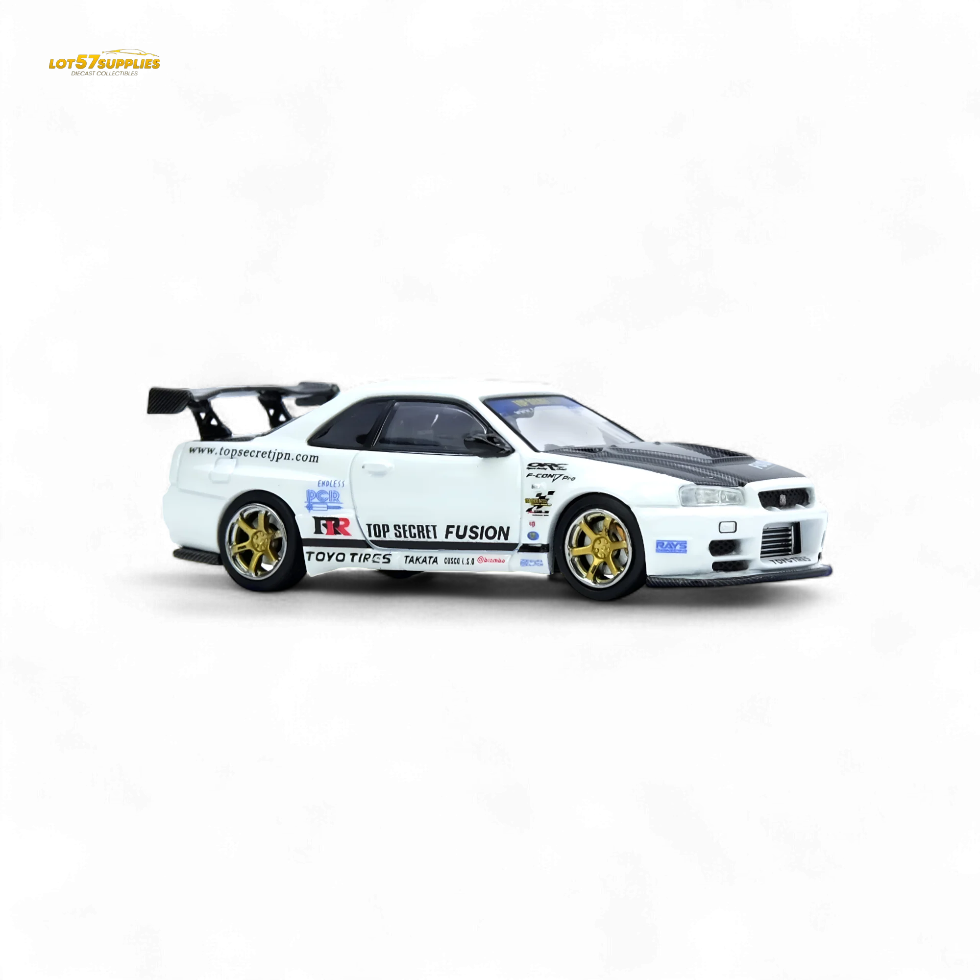 (Pre-Order) Inno64 Top Secret R34 GT-R White 1:64 - Image 3