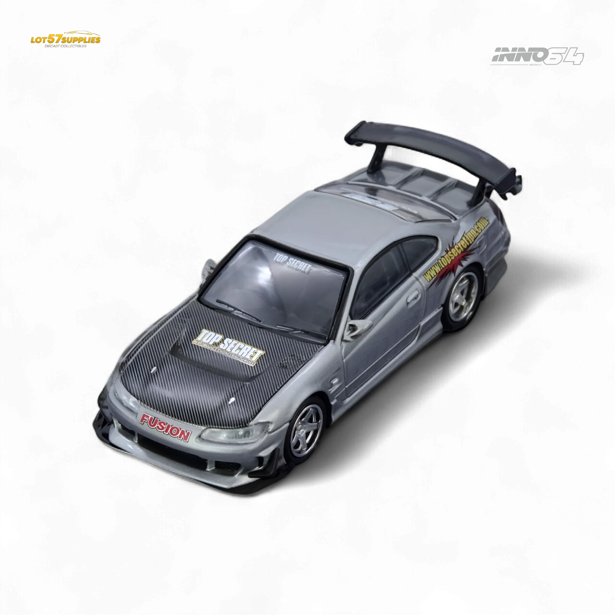 (Pre-Order) INNO64 Top Secret Silvia S15 Silver 1:64 - Image 2