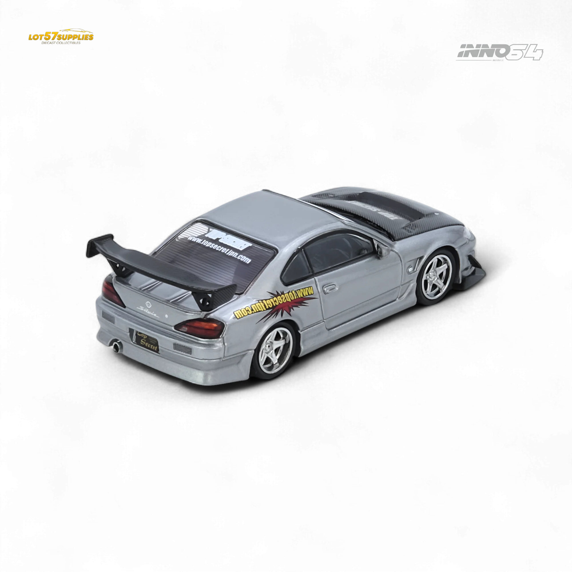 (Pre-Order) INNO64 Top Secret Silvia S15 Silver 1:64 - Image 3