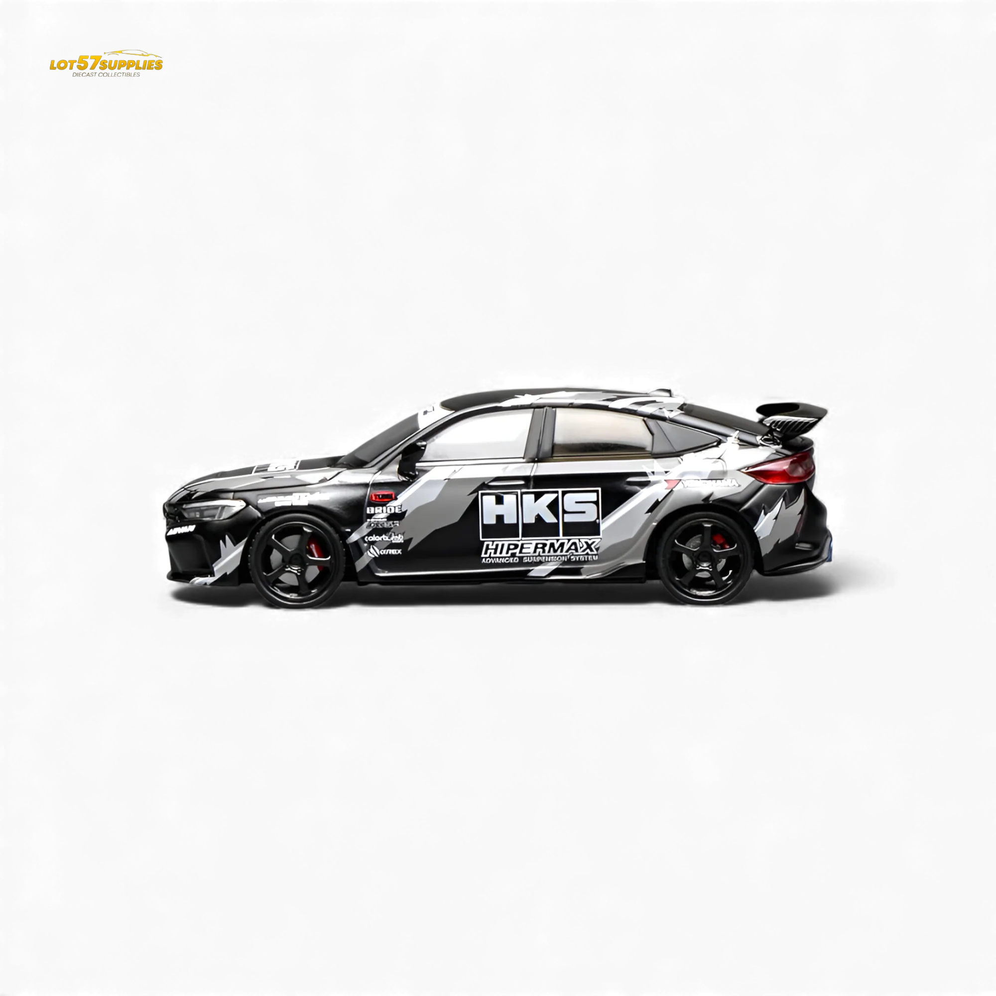 (Pre-Order) Motorhelix Civic Type R FL5 Black HKS 1:64 - Image 6