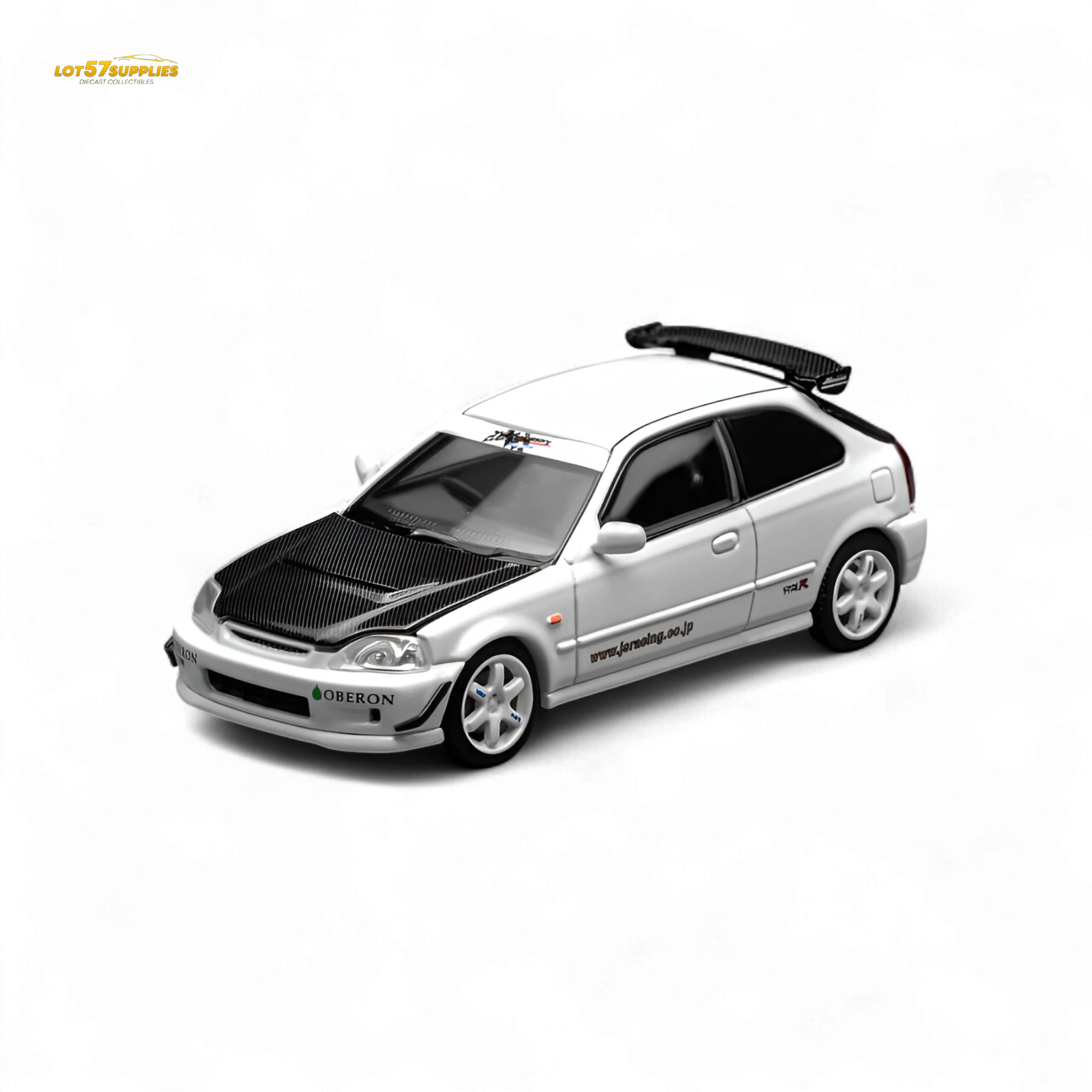 (Pre-Order) Motorhelix Honda Civic Type R EK9 J's Racing Livery White 1:64 - Image 2