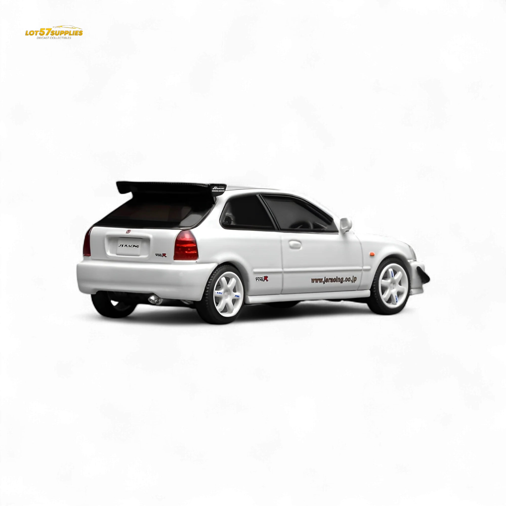 (Pre-Order) Motorhelix Honda Civic Type R EK9 J's Racing Livery White 1:64 - Image 3