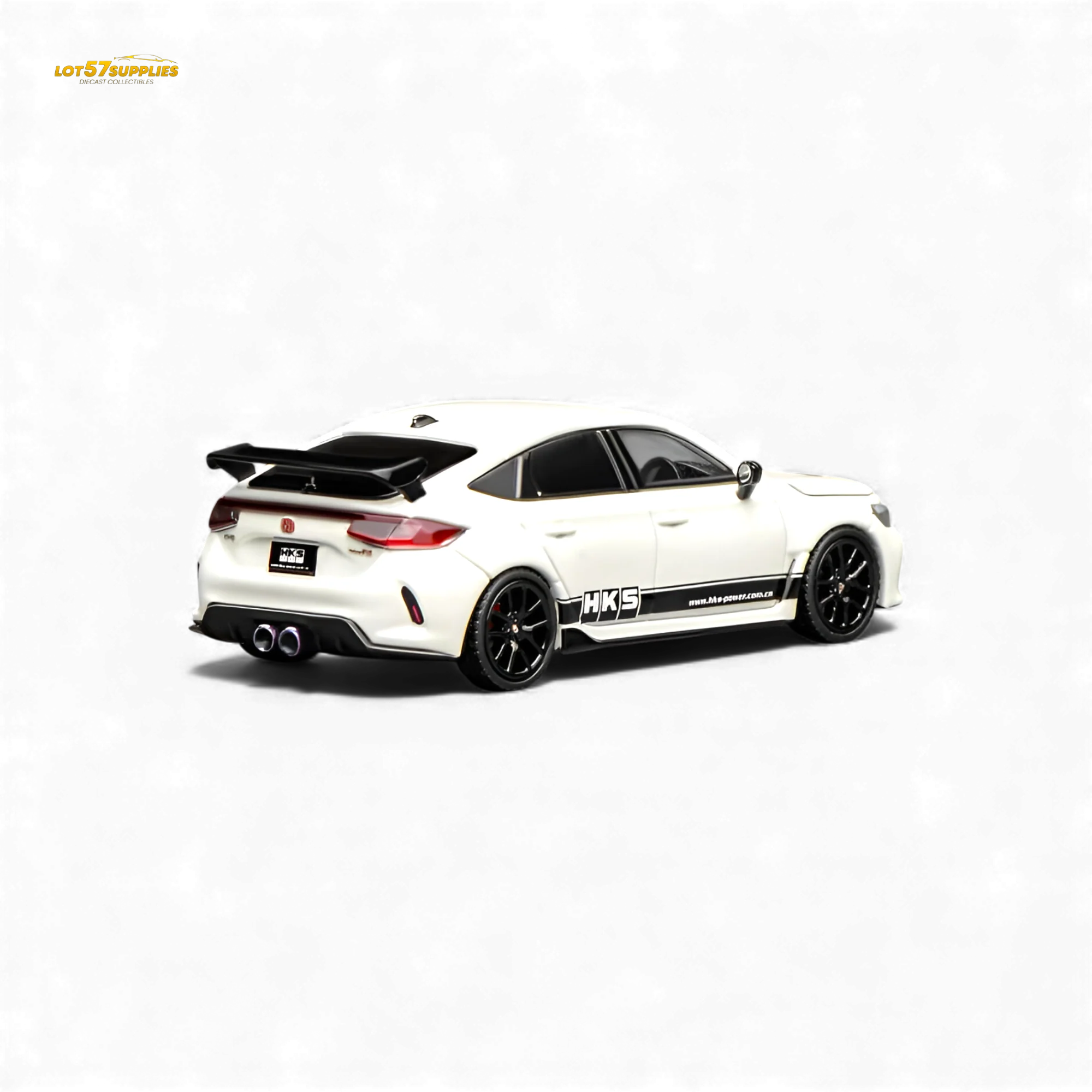 (Pre-Order) Motorhelix Honda Civic Type R FL5 HKS White 1:64 - Image 2