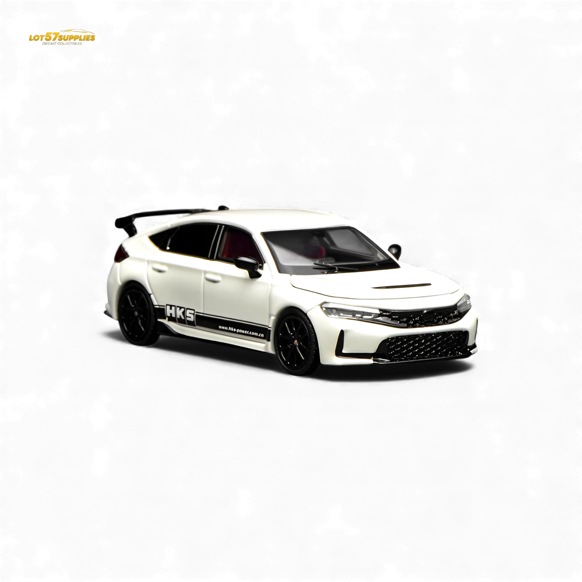(Pre-Order) Motorhelix Honda Civic Type R FL5 HKS White 1:64 - Image 4