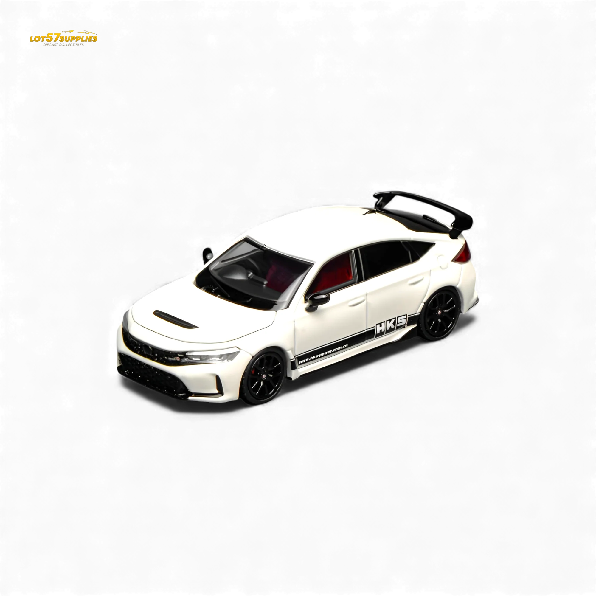 (Pre-Order) Motorhelix Honda Civic Type R FL5 HKS White 1:64 - Image 5