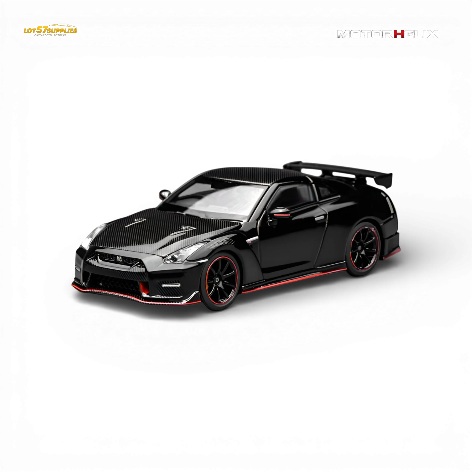 (Pre-Order) Motorhelix Nissan GT-R NISMO R35 2022 - Meteor Black 1:64 - Image 2