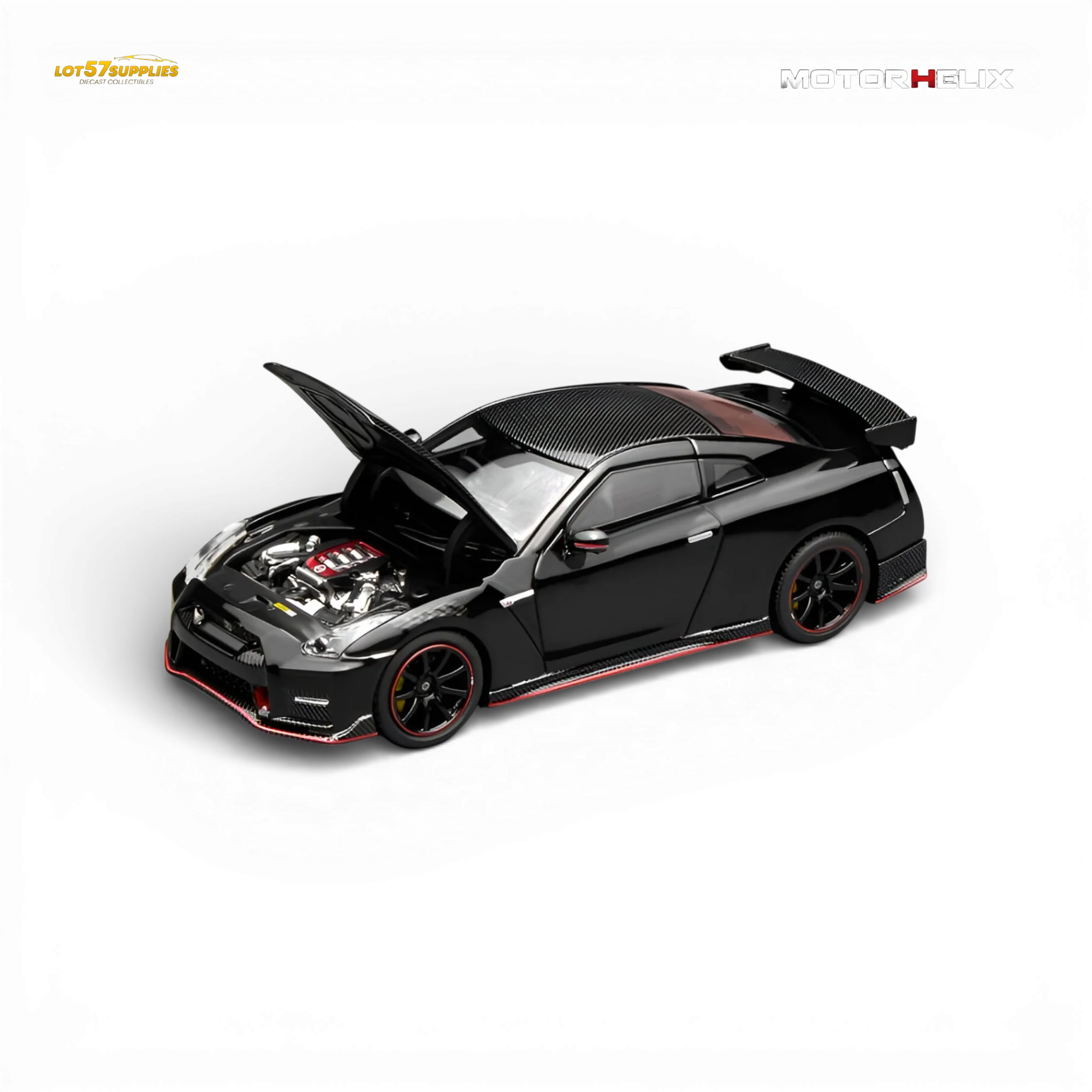 (Pre-Order) Motorhelix Nissan GT-R NISMO R35 2022 - Meteor Black 1:64 - Image 5