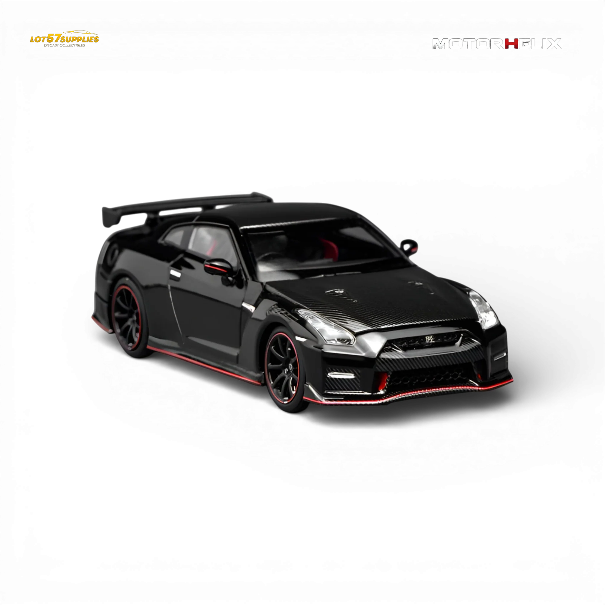 (Pre-Order) Motorhelix Nissan GT-R NISMO R35 2022 - Meteor Black 1:64 - Image 6