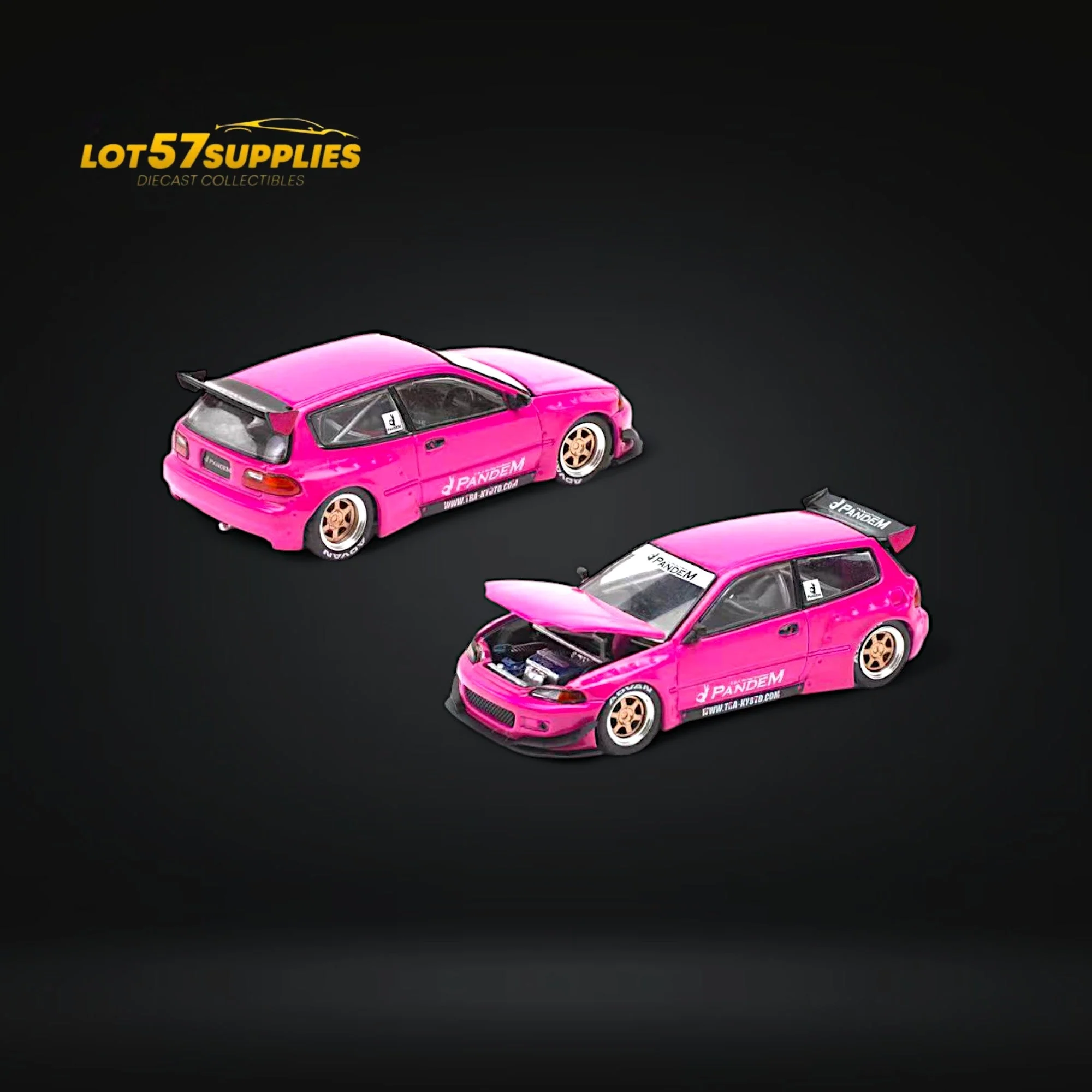 (Pre-Order) Pop Race Civic EG6 Pandem Rocket Bunny Pink 1:64 - Image 2