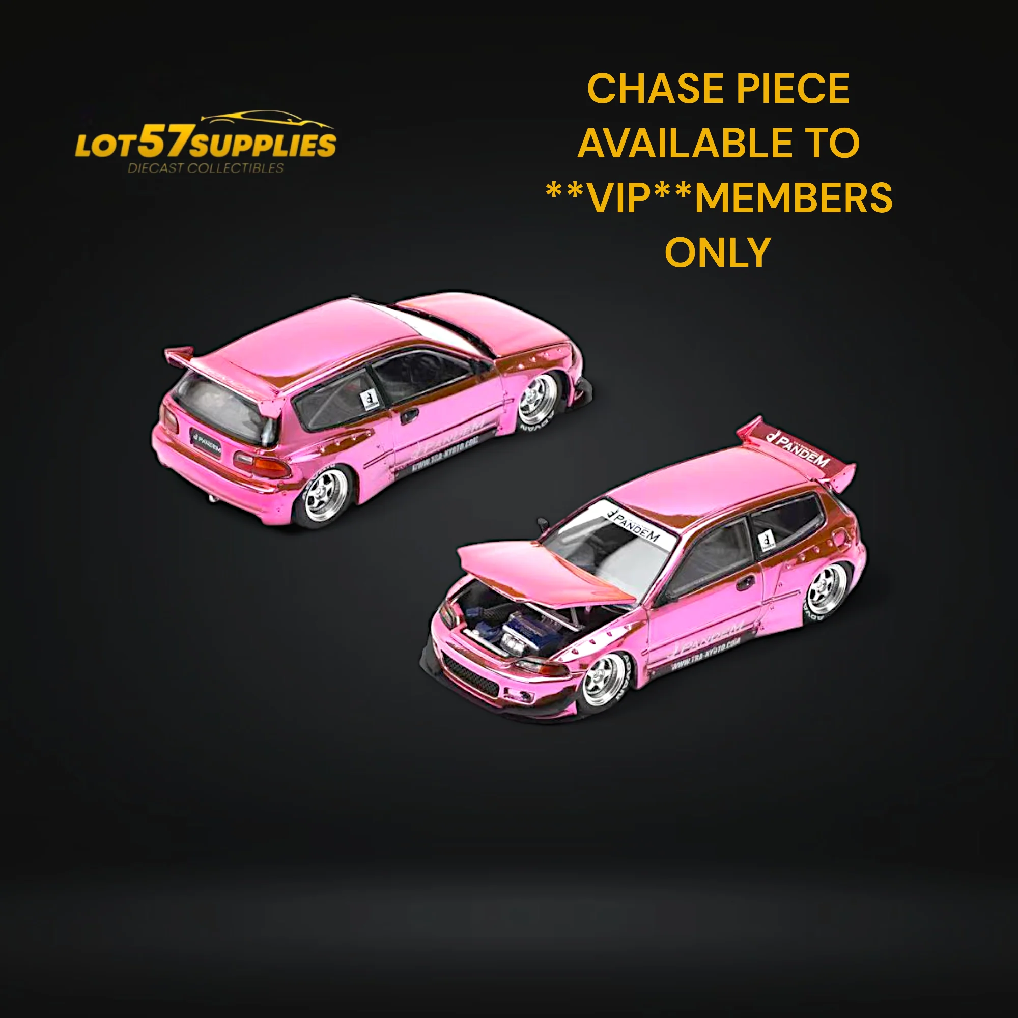 (Pre-Order) Pop Race Civic EG6 Pandem Rocket Bunny Pink 1:64 - Image 4