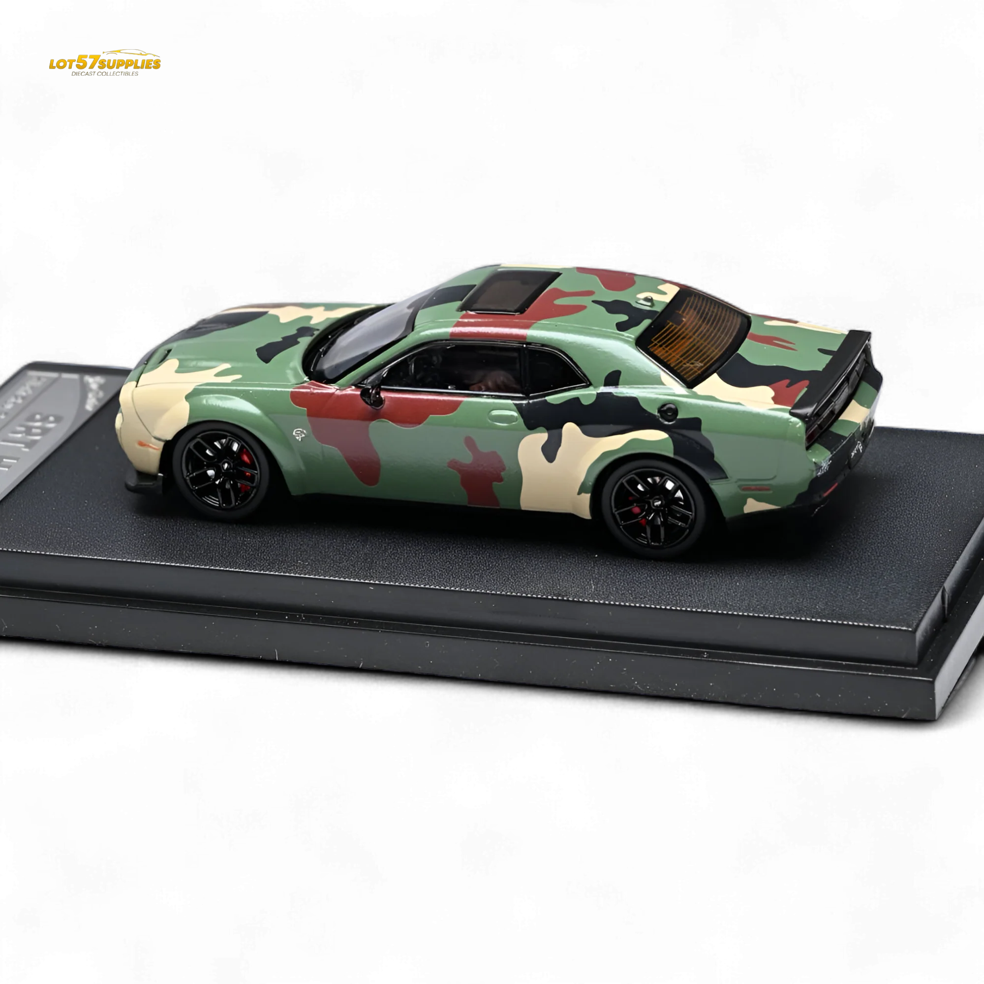 (Pre-Order) Stance Hunters Dodge Challenger SRT Hellcat Army Green 1:64 - Image 2