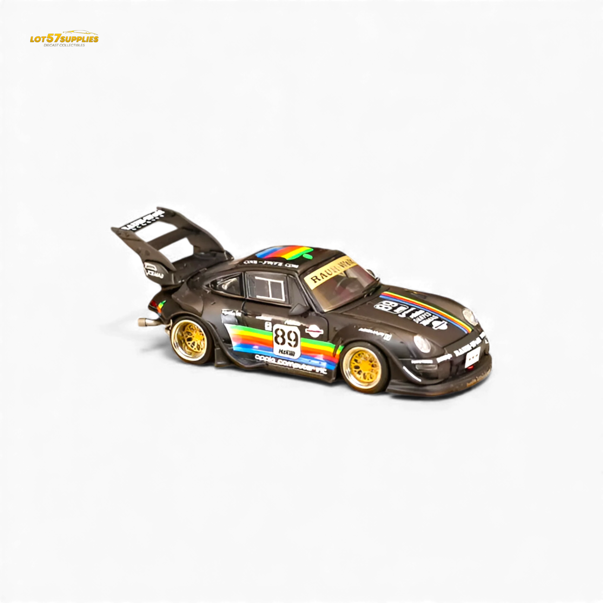 (Pre-Order) Street Weapon RWB 993 Matte Black Apple Livery 1:64 - Image 7