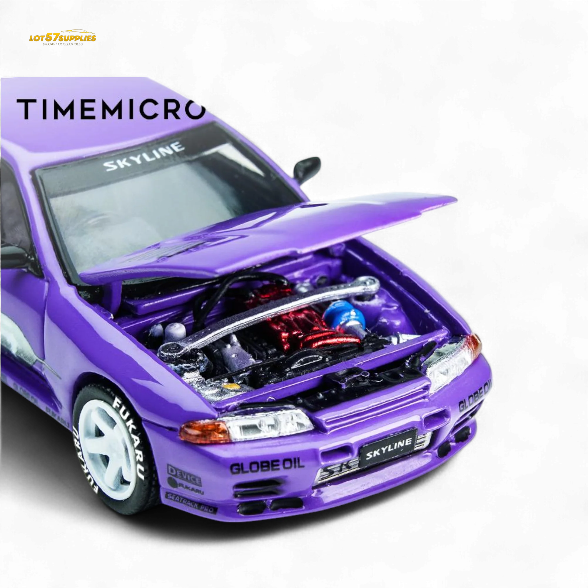 (Pre-Order) TimeMicro Skyline GT-R R32 Los Santos Drift Purple 1:64 - Image 2