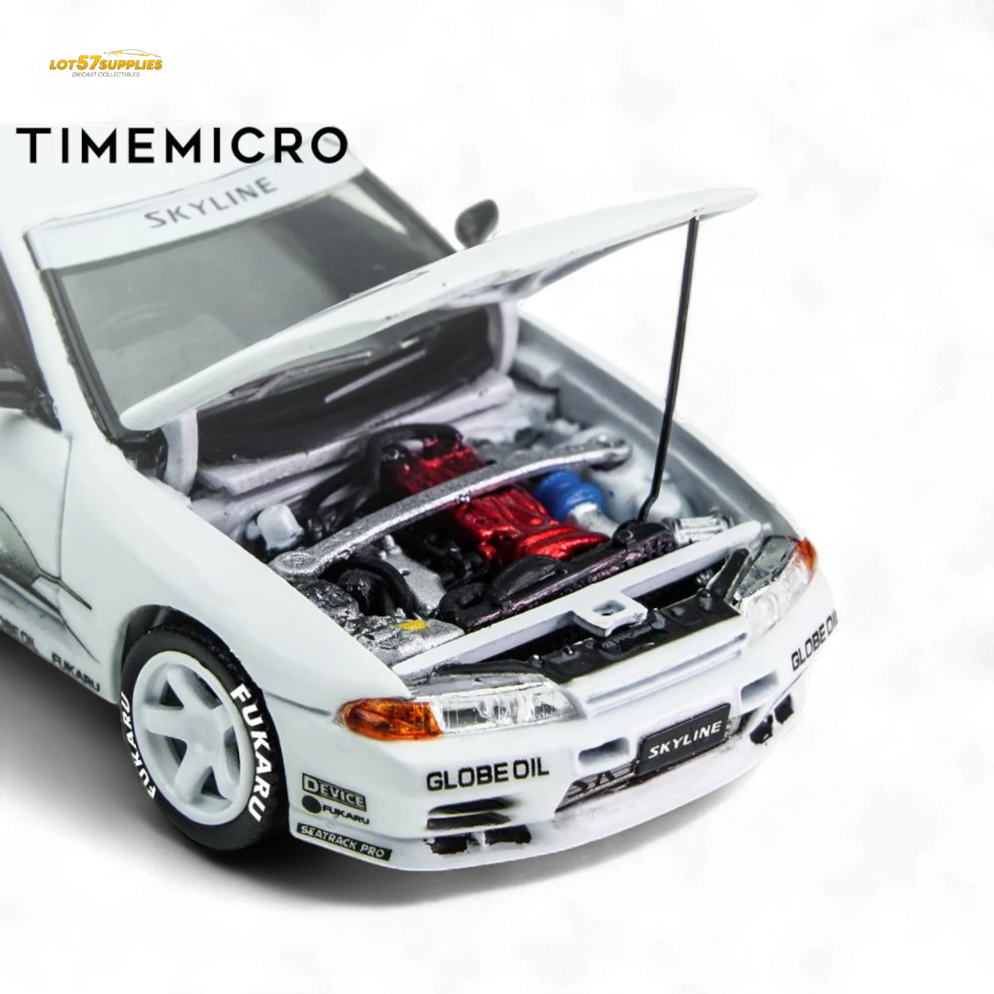 (Pre-Order) TimeMicro Skyline GT-R R32 Los Santos Drift - White 1:64 - Image 2