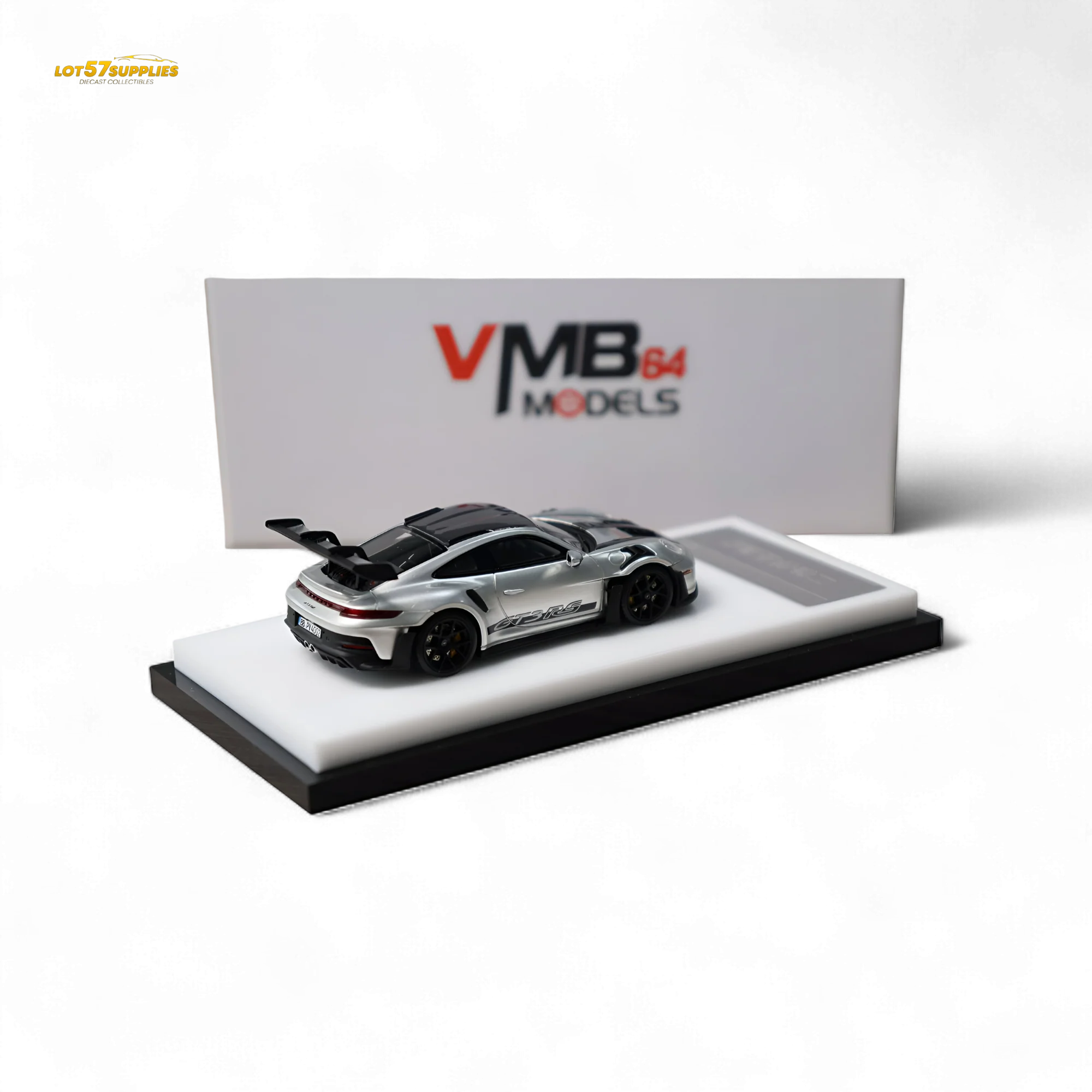 (Pre-Order) VMB Porsche 992 GT3 RS GT Silver 1:64 - Image 3