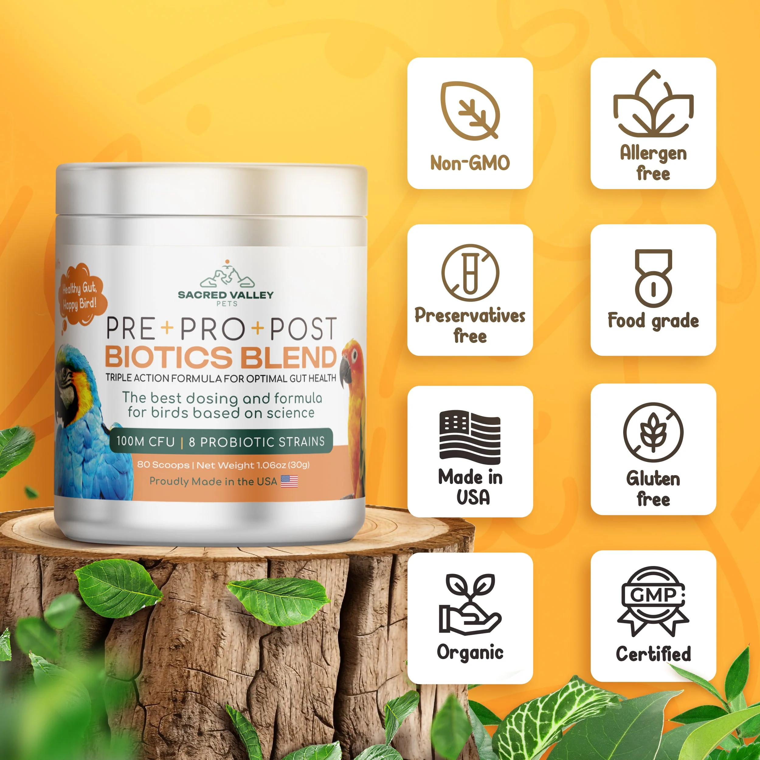 Pre+Pro+Post Biotics Blend for Parrots - 1.06oz - Image 4