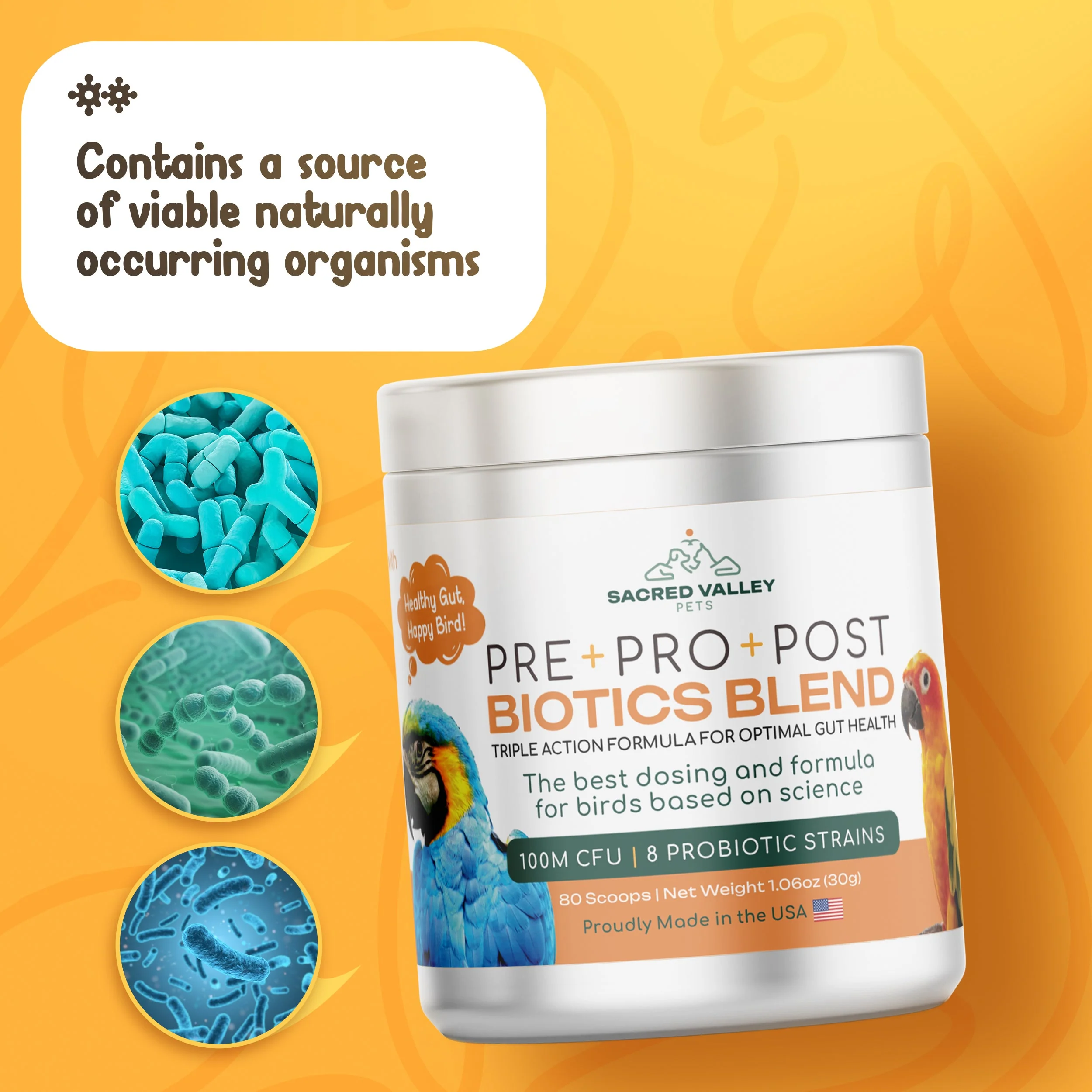 Pre+Pro+Post Biotics Blend for Parrots - 1.06oz - Image 6