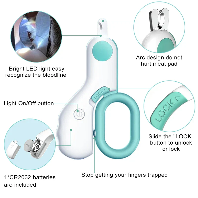 Precision Cat Nail Clipper with Safety Guard and LED Light - Image 4