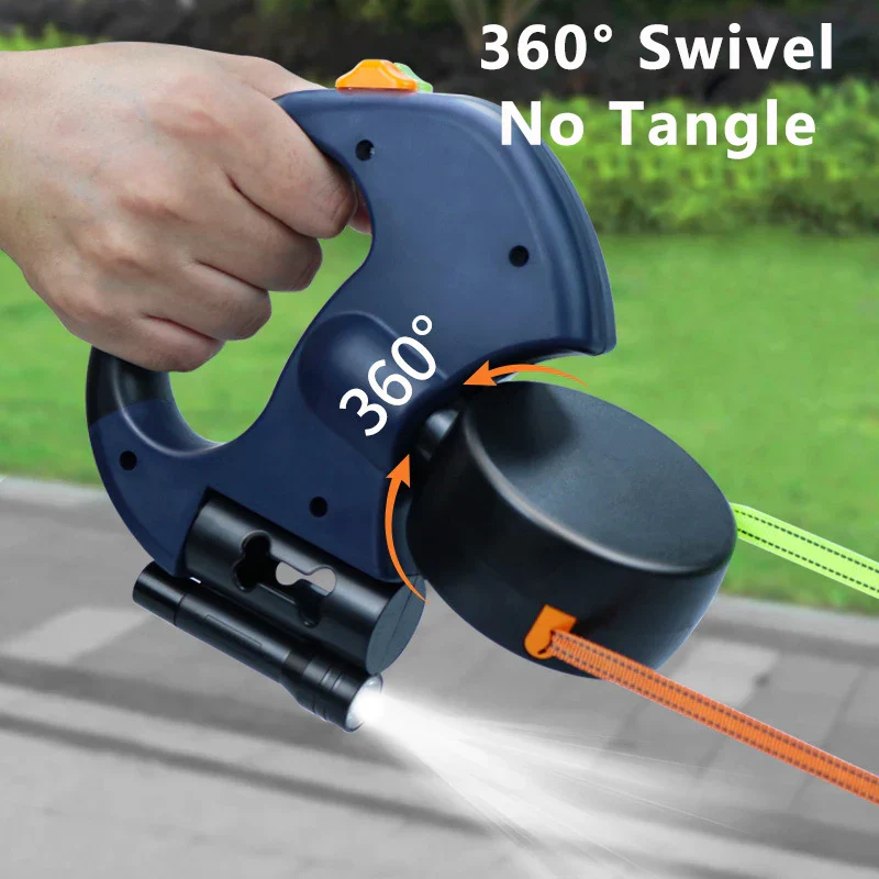 Premium 3M Retractable Double Dog Leash – Reflective 360° Swivel No-Tangle Lead with LED Lights for Small Dogs - Image 5