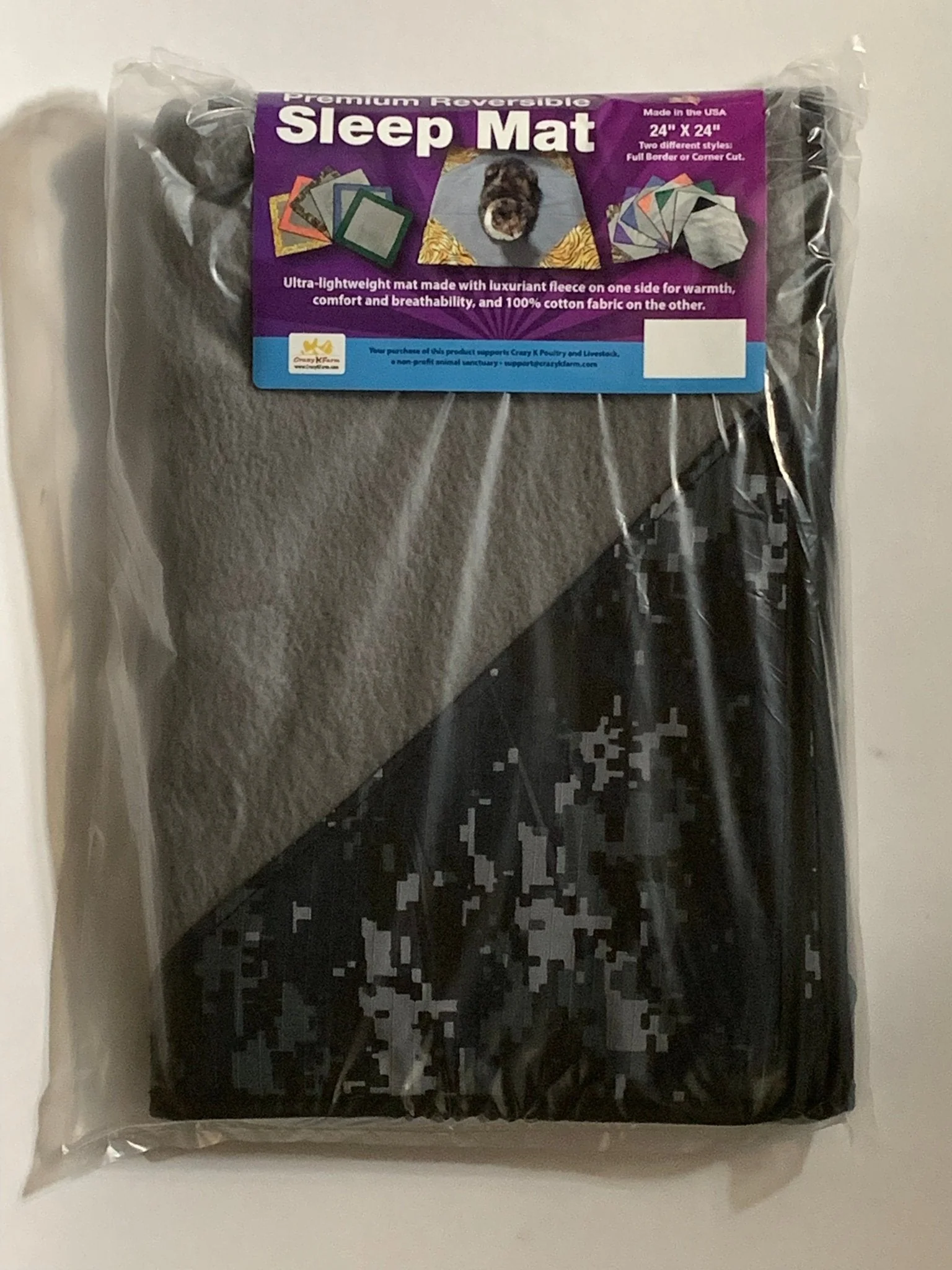 Premium Reversible Pet Sleep Mat 24" X 24" (Made in USA) - Image 19