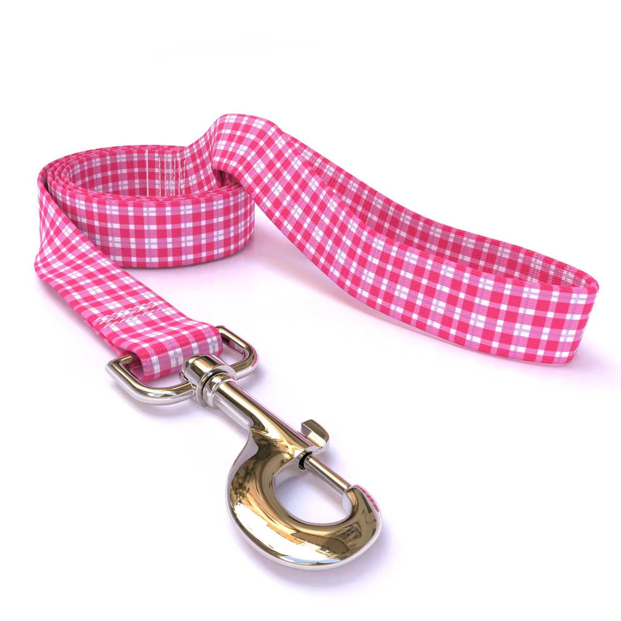 Preppy Plaid Pink Dog Leash - Image 2