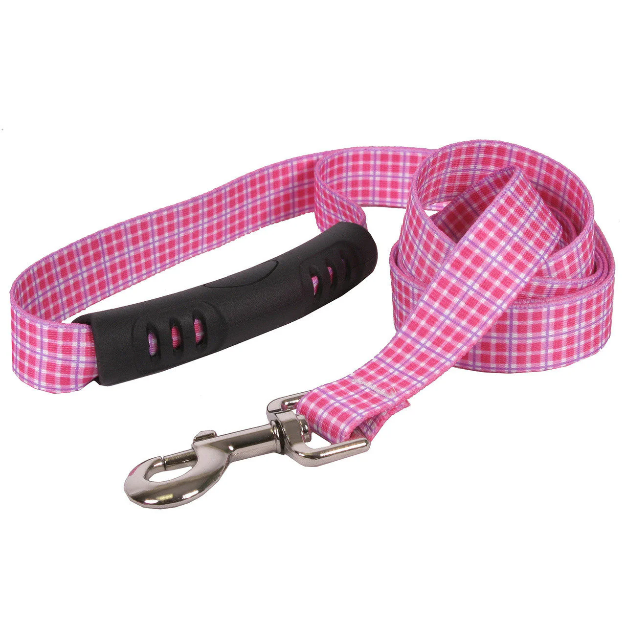 Preppy Plaid Pink Dog Leash - Image 3
