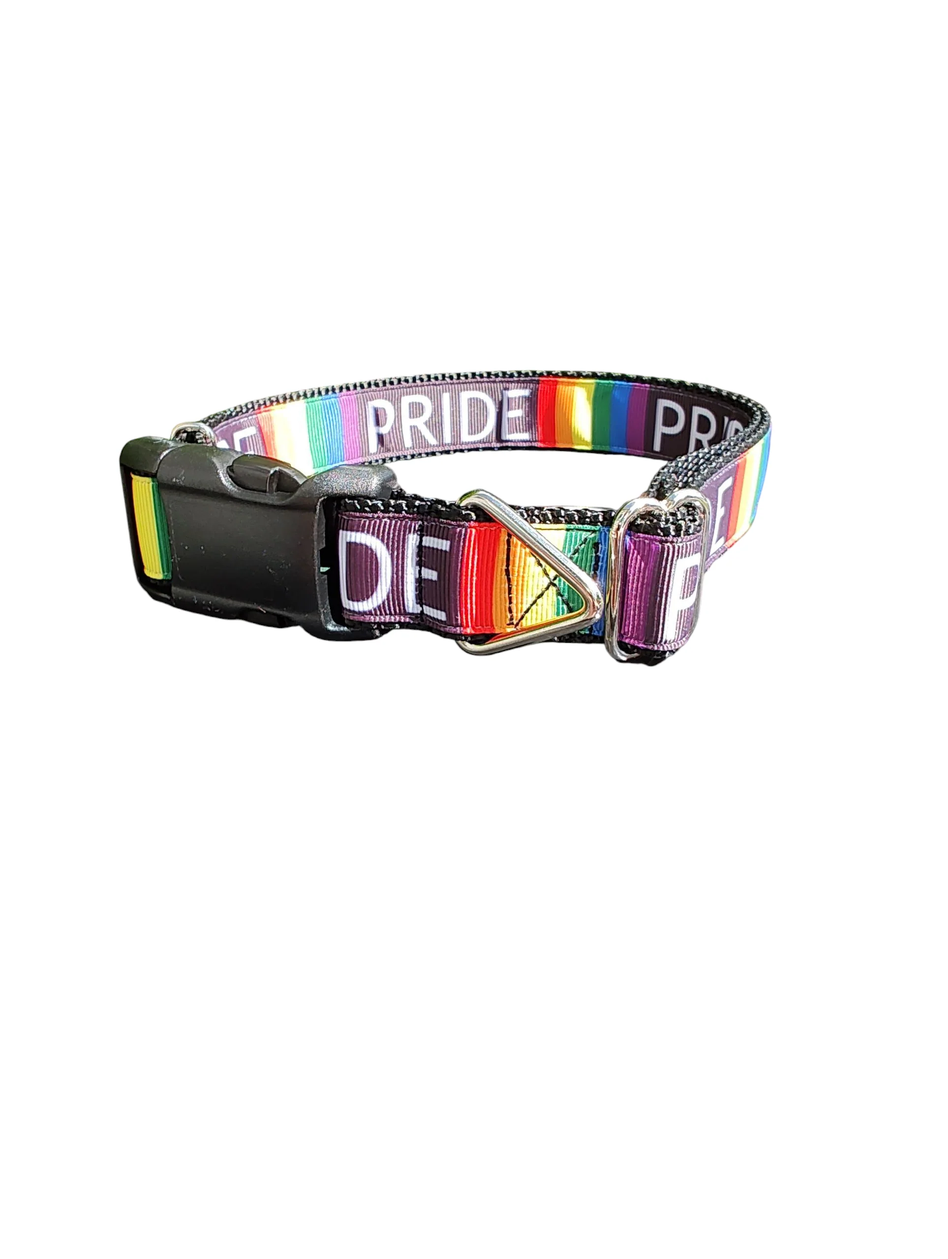 Pride Rainbow Nylon Dog Collar - Image 2