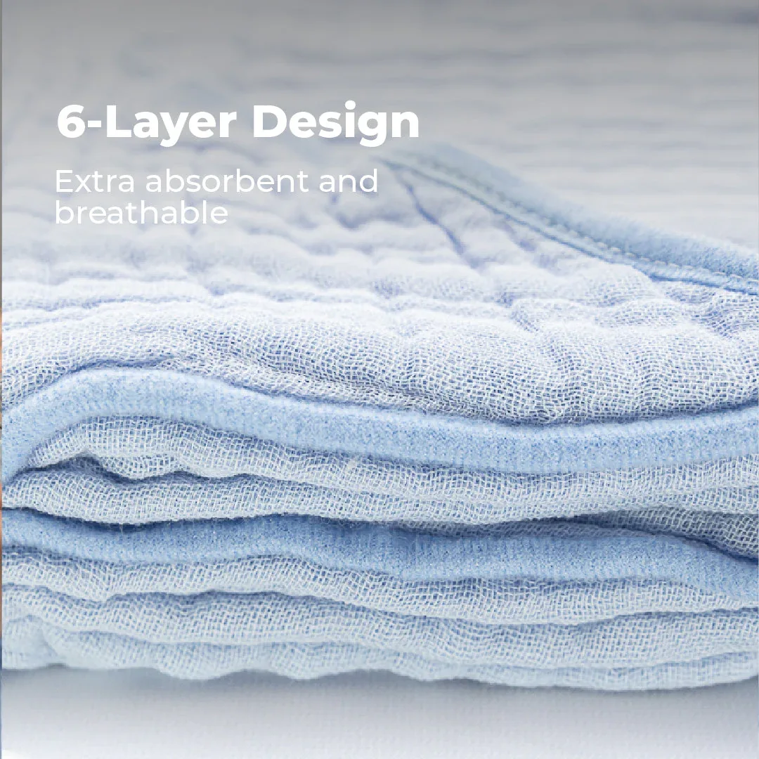 Primo Passi - Hooded Muslin Towel, Light Blue - Image 4