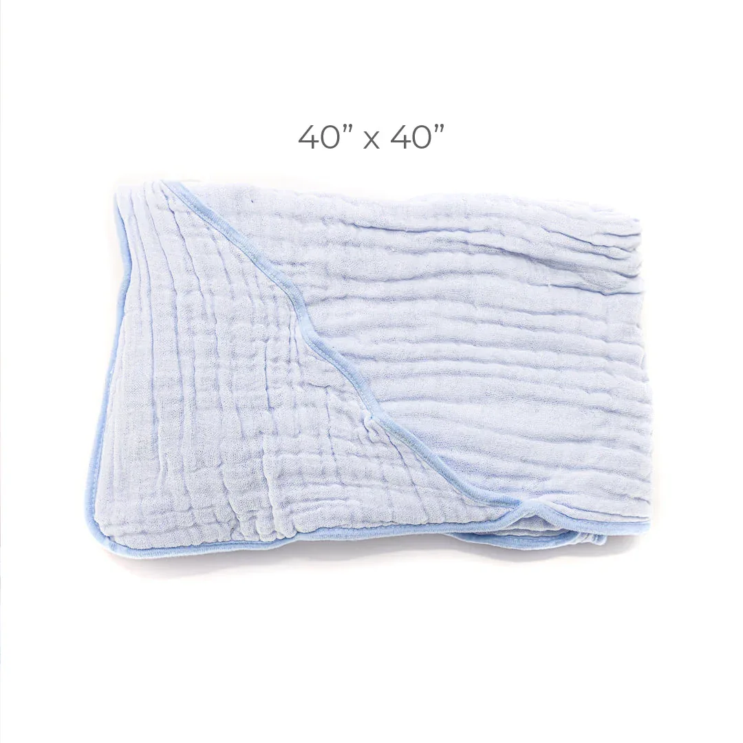 Primo Passi - Hooded Muslin Towel, Light Blue - Image 6