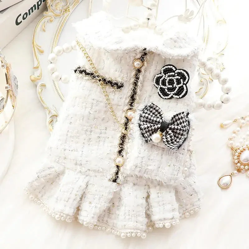 Princess Dog Dress | Lolita Tweed Coat Outfit for Small Dogs & Puppies - Image 3