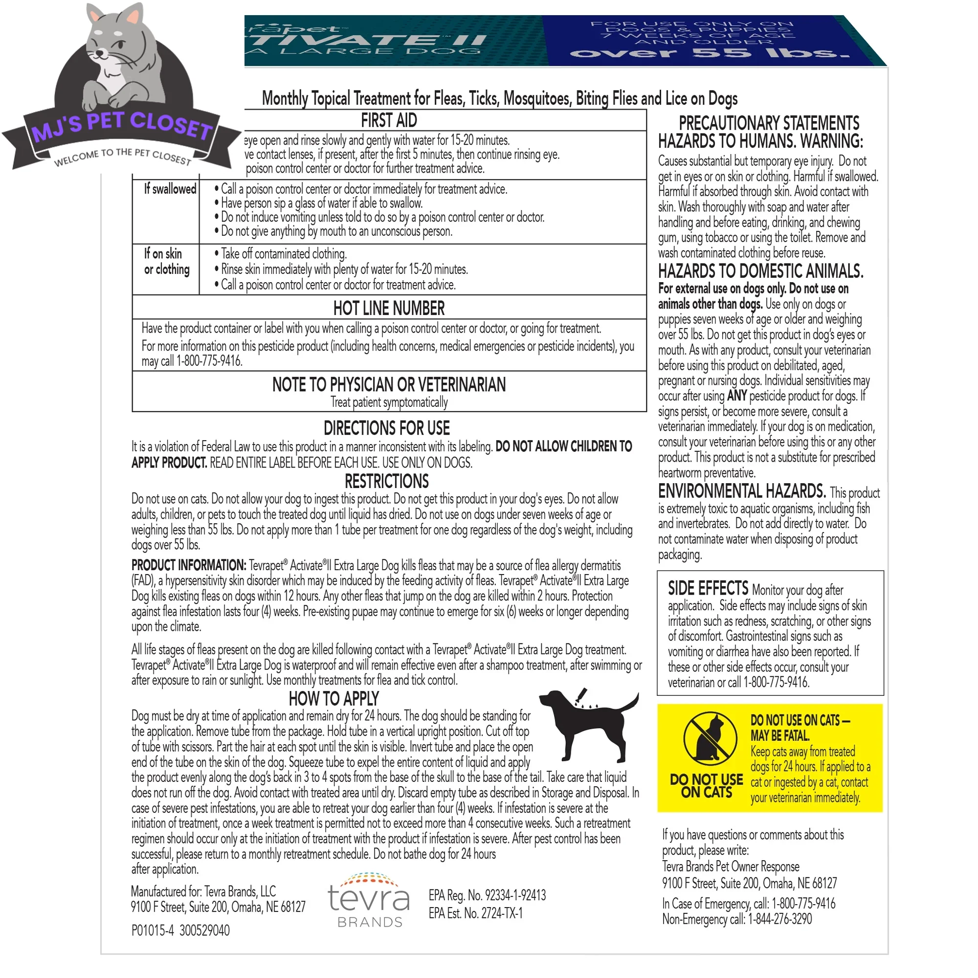 Protect Your Pup with Activate II Flea and Tick Prevention - Topical Drops for Extra Large Dogs (55+ lbs) - 4 Month Supply! - Image 2