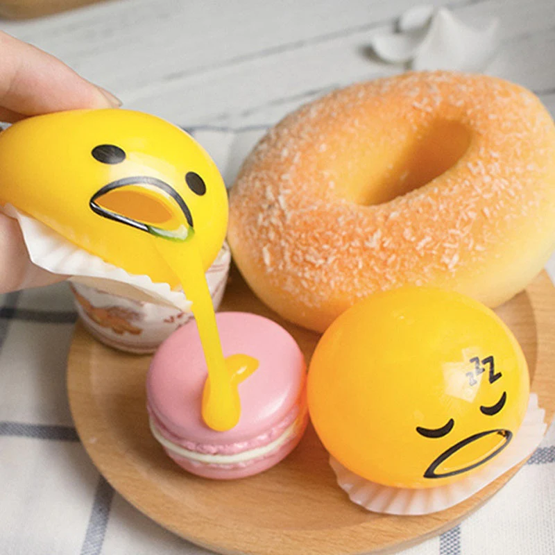 Puking Ball Brother Egg Yolk Pinch Vomit Spoof And Play Tricky Toys - Image 2