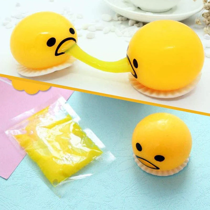 Puking Ball Brother Egg Yolk Pinch Vomit Spoof And Play Tricky Toys - Image 4