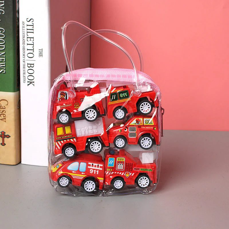 Pull Back CarInertial Car Pull Back carChildren's Fall Resistant Engineering VehicleExcavatorFire TruckTrolley Toy Stall - Image 6