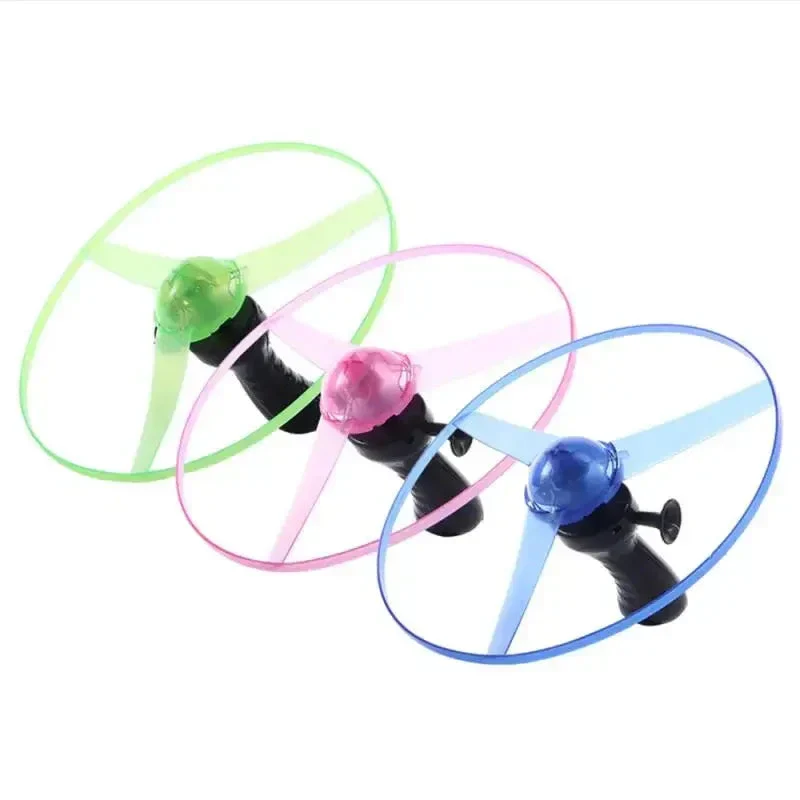 Pull Wire Glow UFO – Spinning LED Flyer Toy for Kids Outdoor Fun - Image 7
