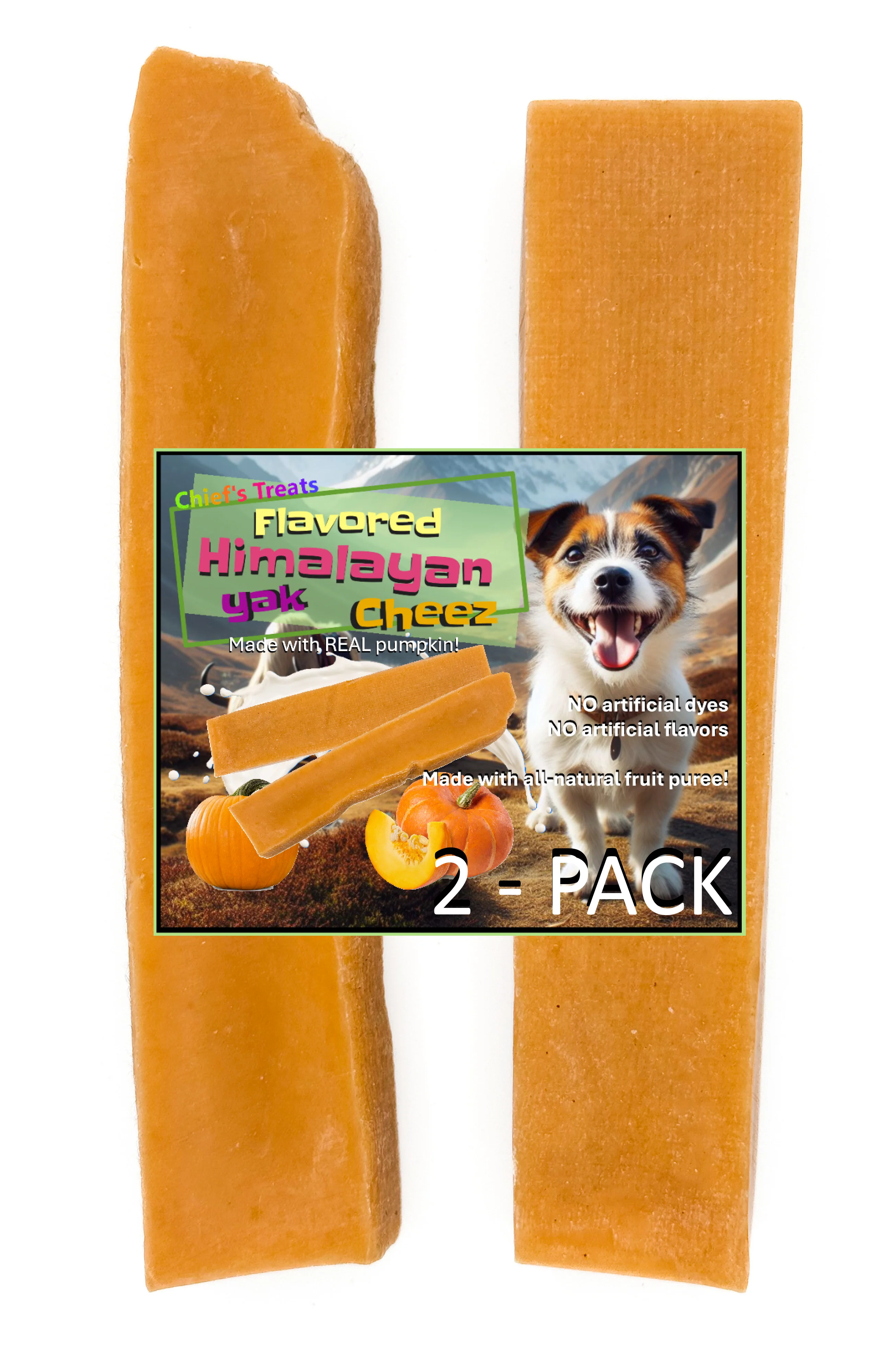 Pumpkin Flavored Yak Cheese Chew - made with REAL PUMPKIN Puree - Single - Image 3