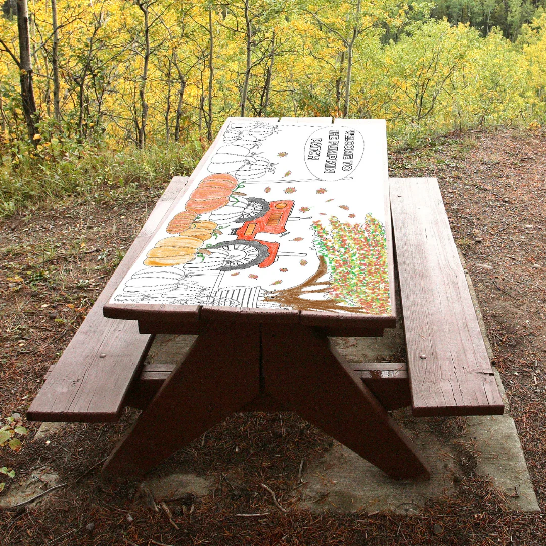 Pumpkin Patch Coloring Tablecloth - Image 2