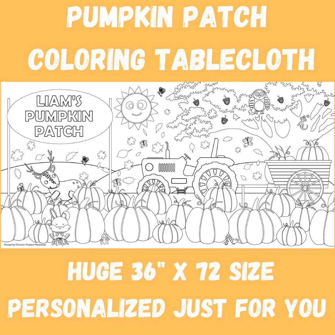 Pumpkin Patch Coloring Tablecloth - Image 3