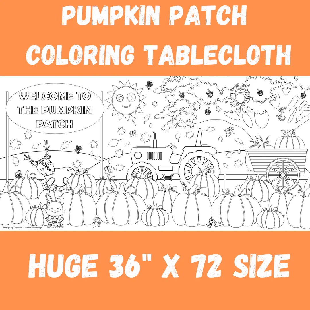 Pumpkin Patch Coloring Tablecloth - Image 4
