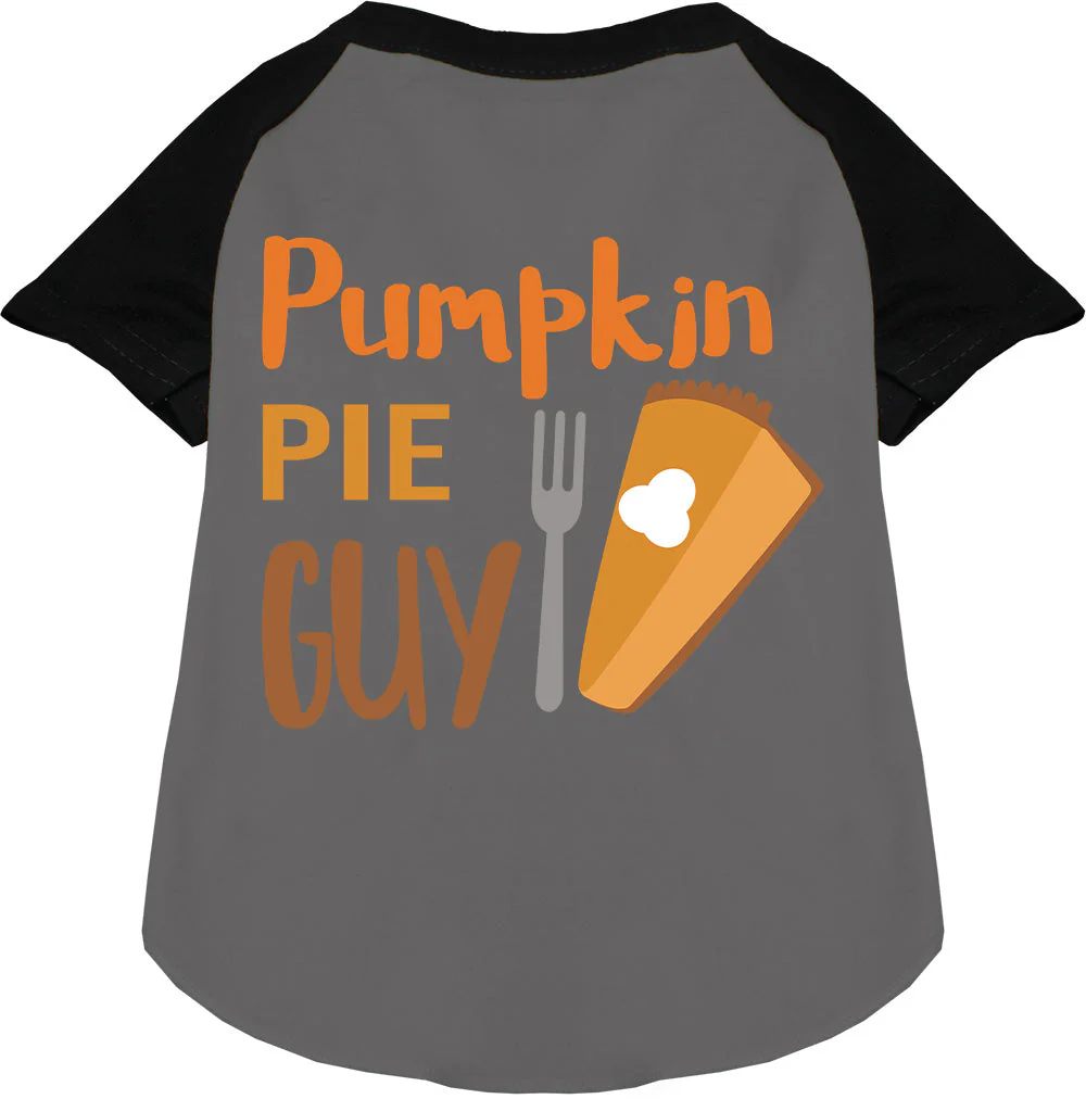 Pumpkin Pie Guy Pet Raglan Shirt - Image 4