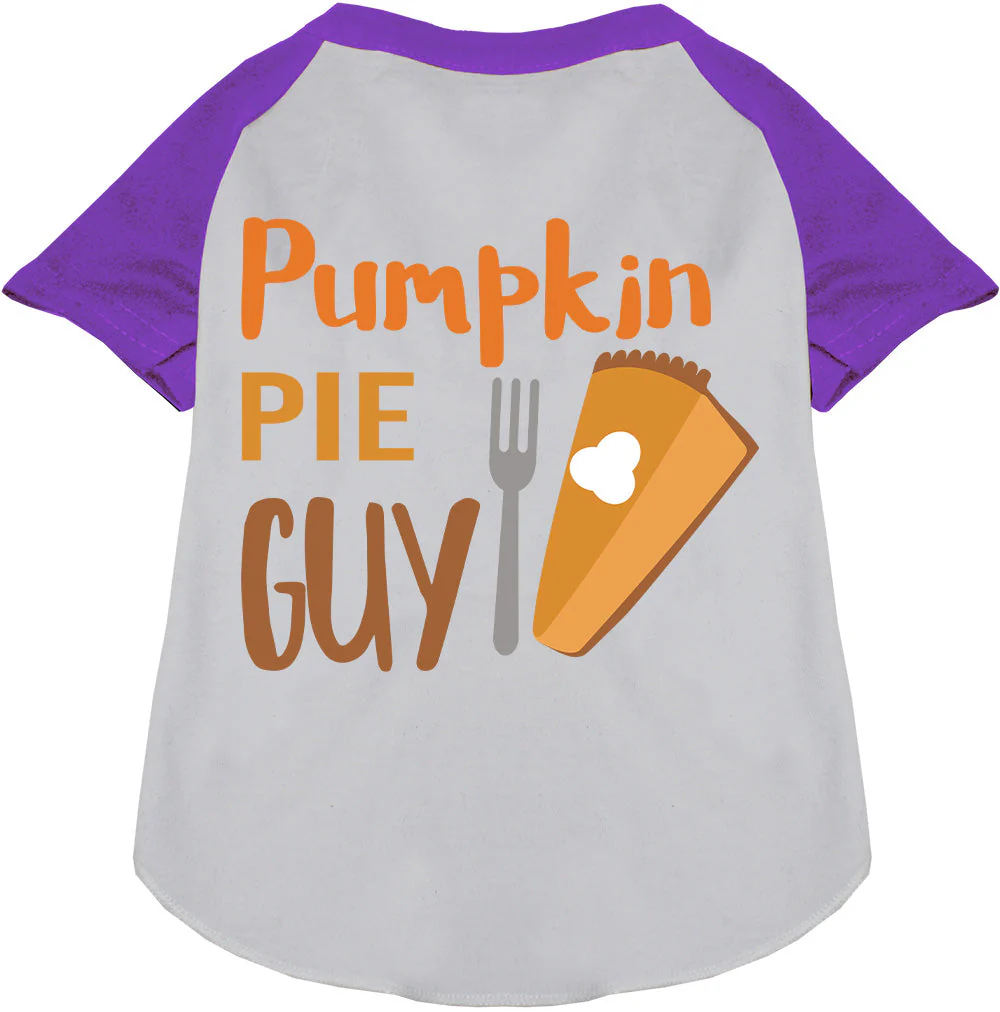 Pumpkin Pie Guy Pet Raglan Shirt - Image 7