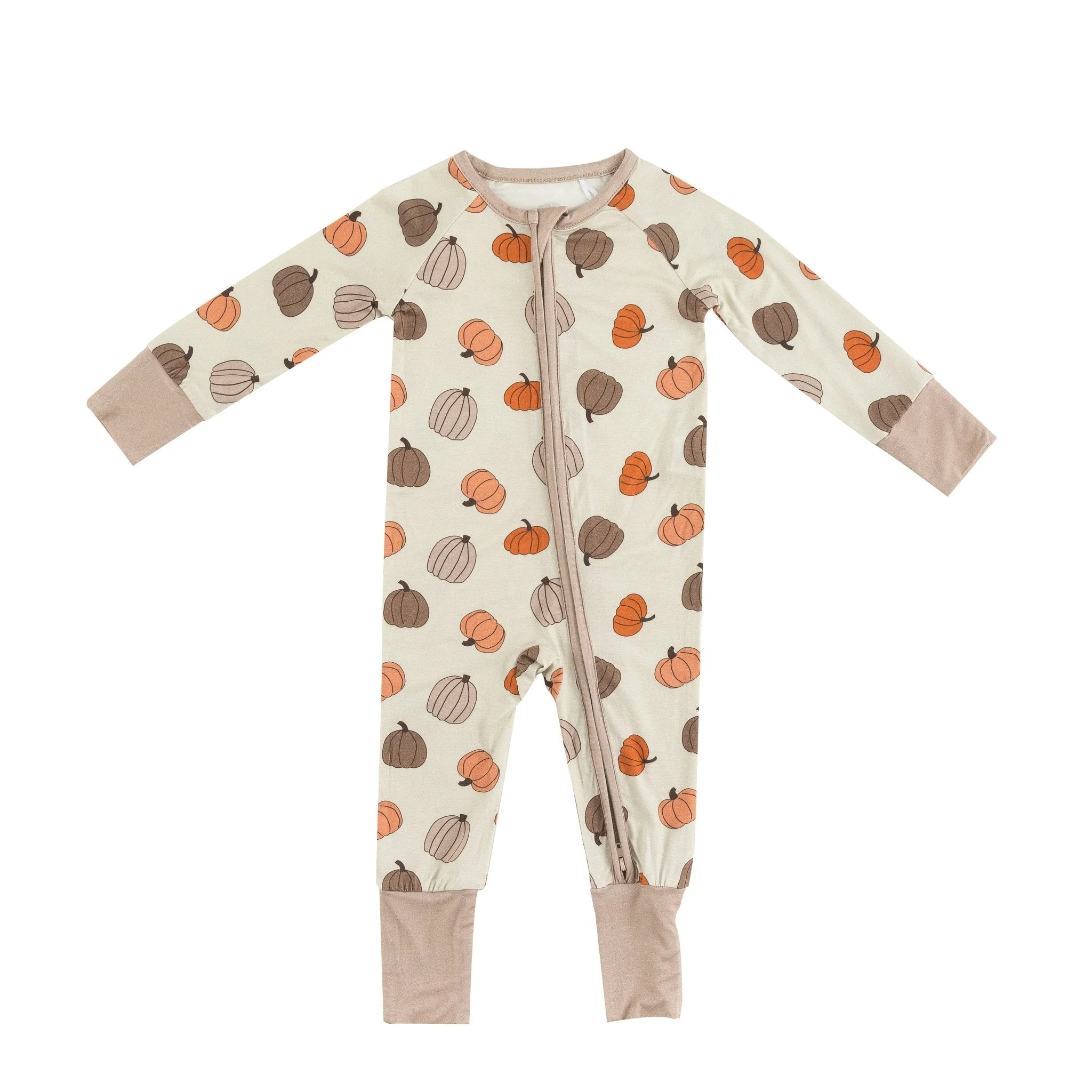 Pumpkins Beige (Convertible Zip Footies) - Image 2