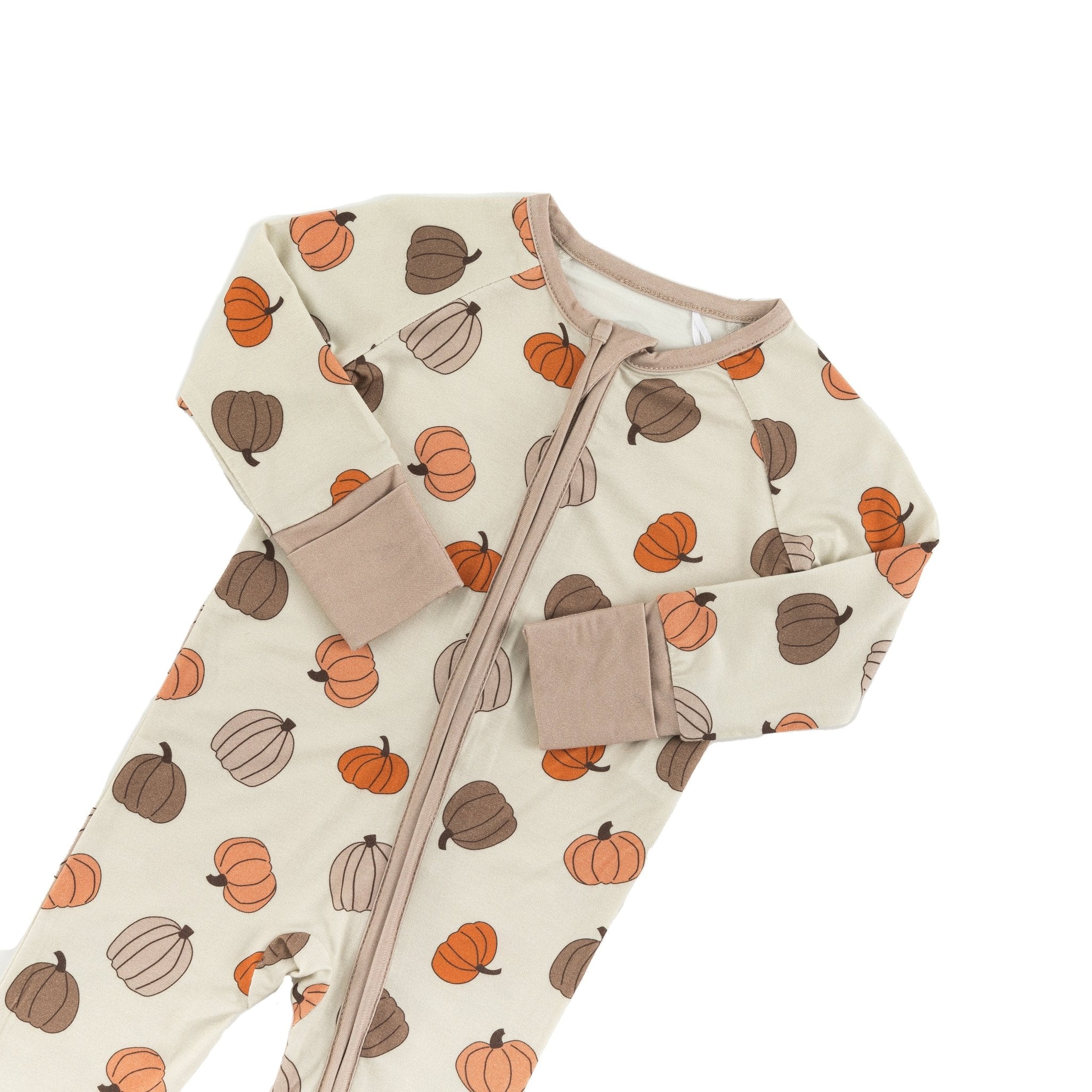 Pumpkins Beige (Convertible Zip Footies) - Image 4