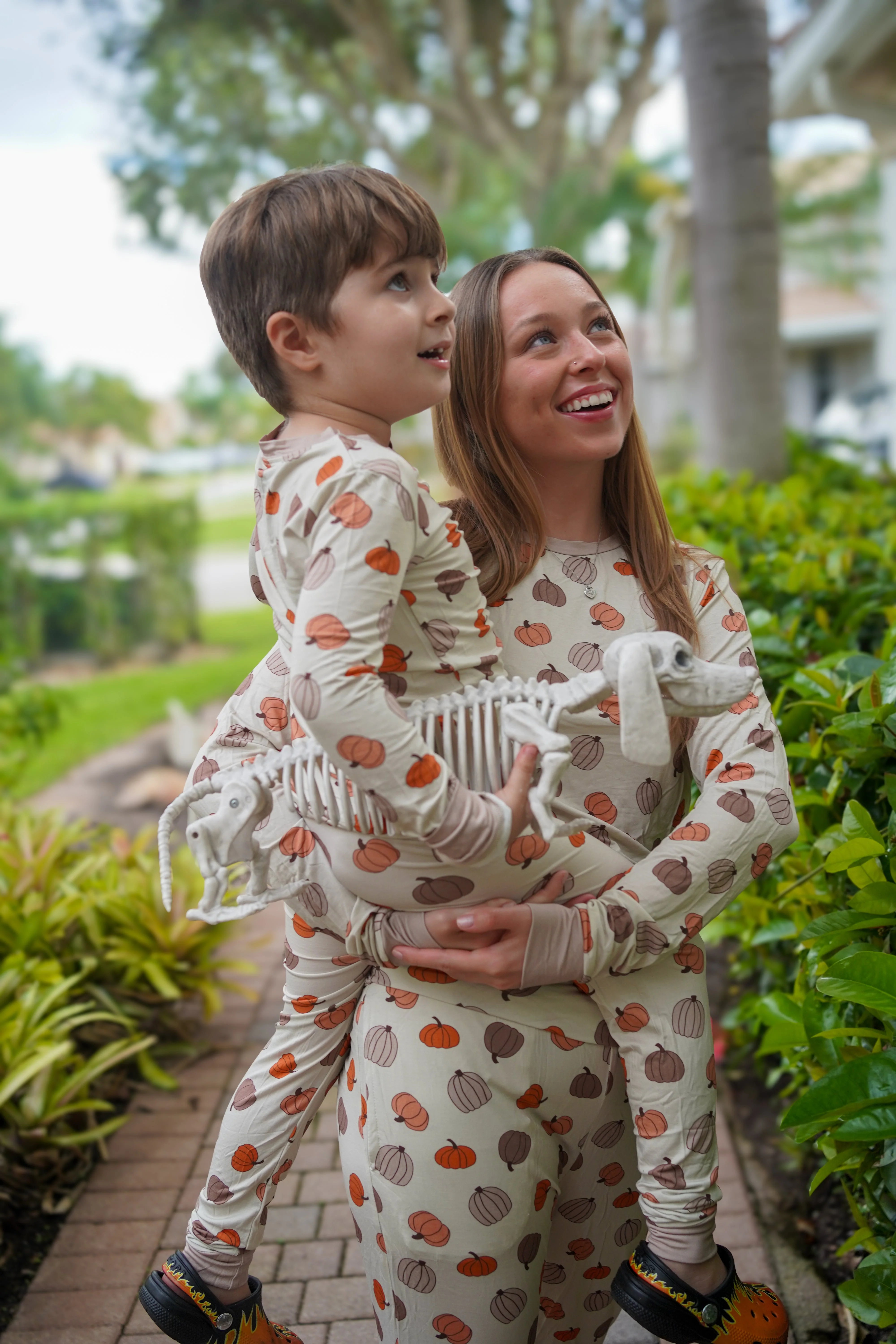 Pumpkins Beige (Women's Long Sleeve PJ) - Image 3