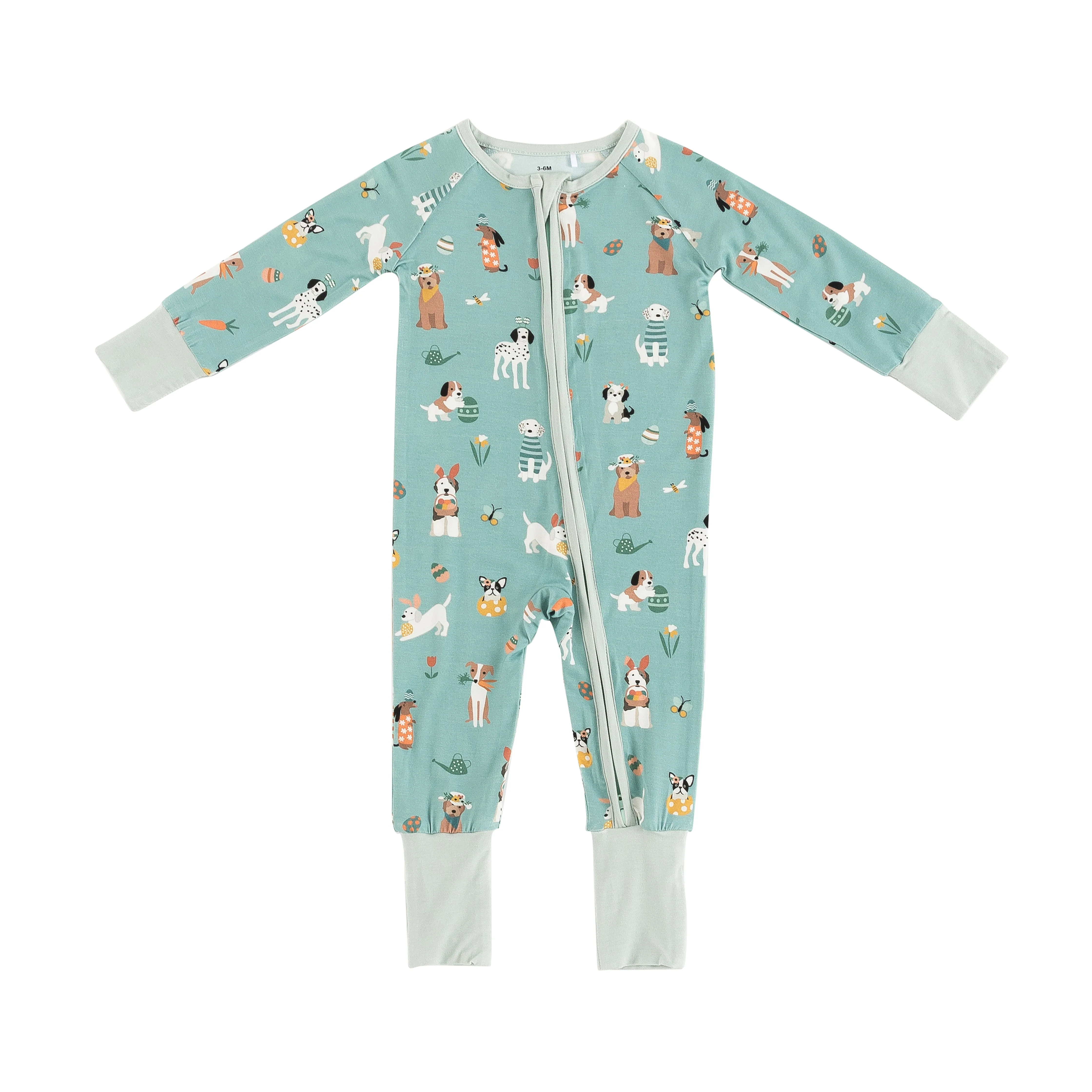 Puppy Egg Hunt (Convertible Zip Footies) - Aquamarine - Image 2