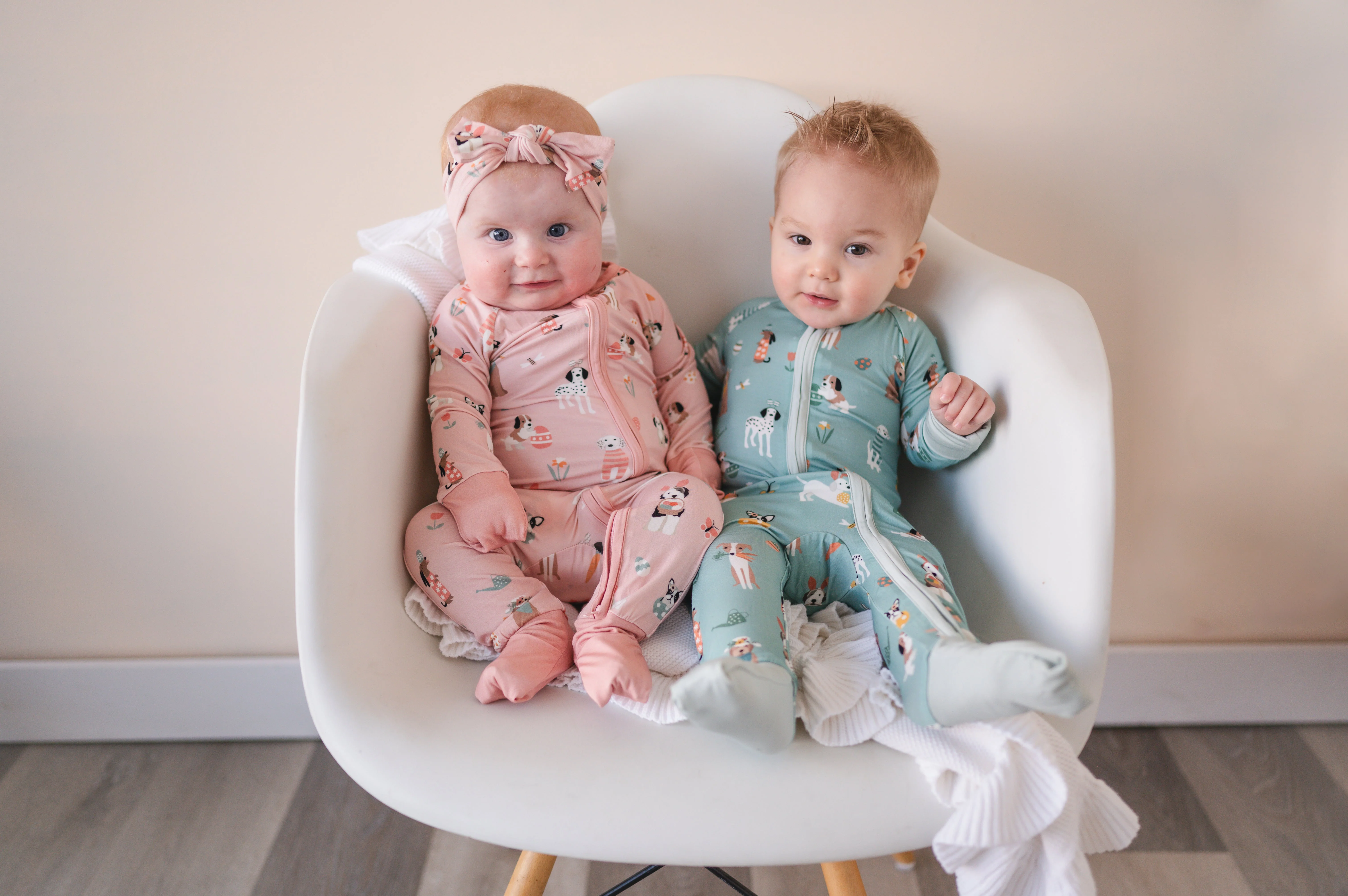 Puppy Egg Hunt (Convertible Zip Footies) - Aquamarine - Image 3