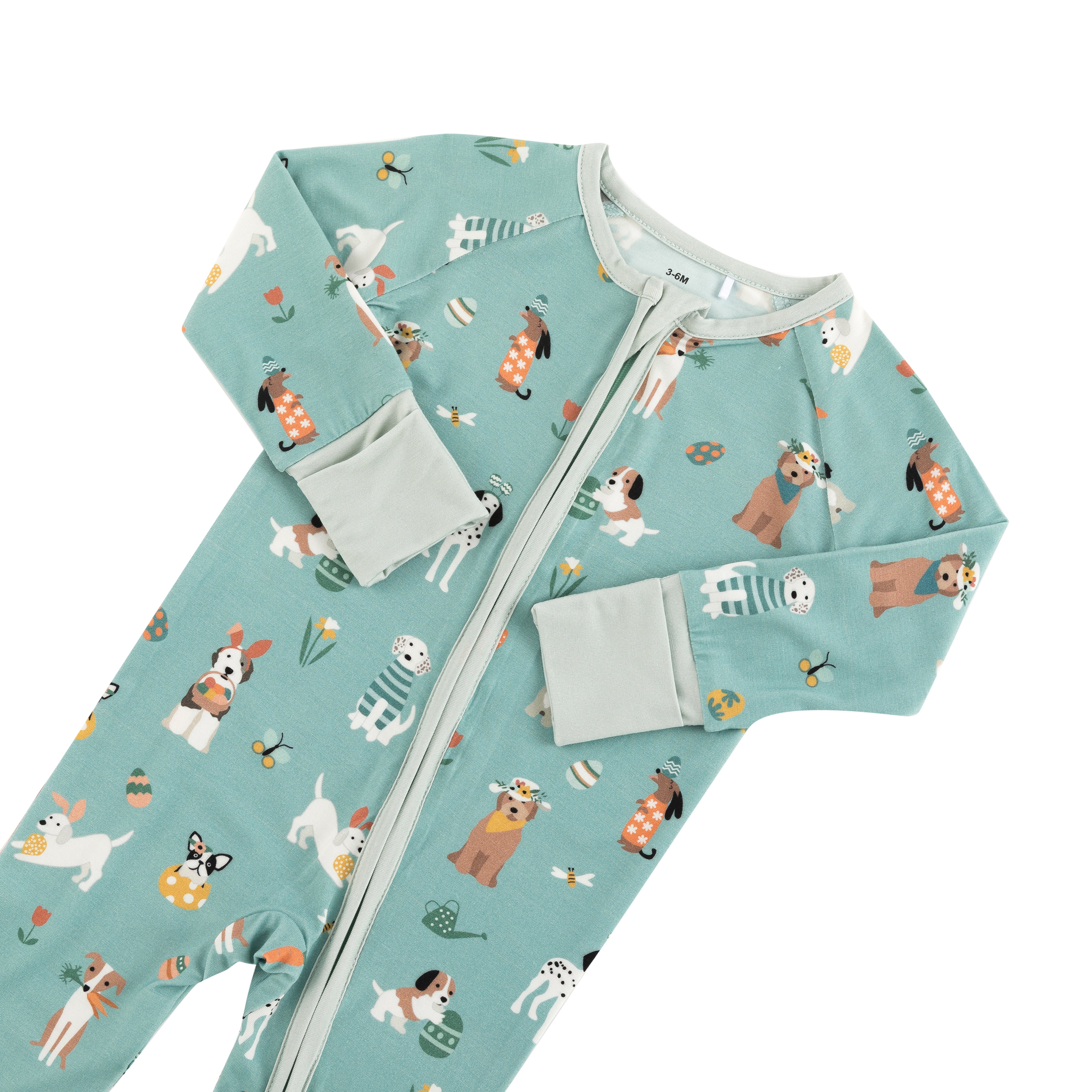 Puppy Egg Hunt (Convertible Zip Footies) - Aquamarine - Image 5