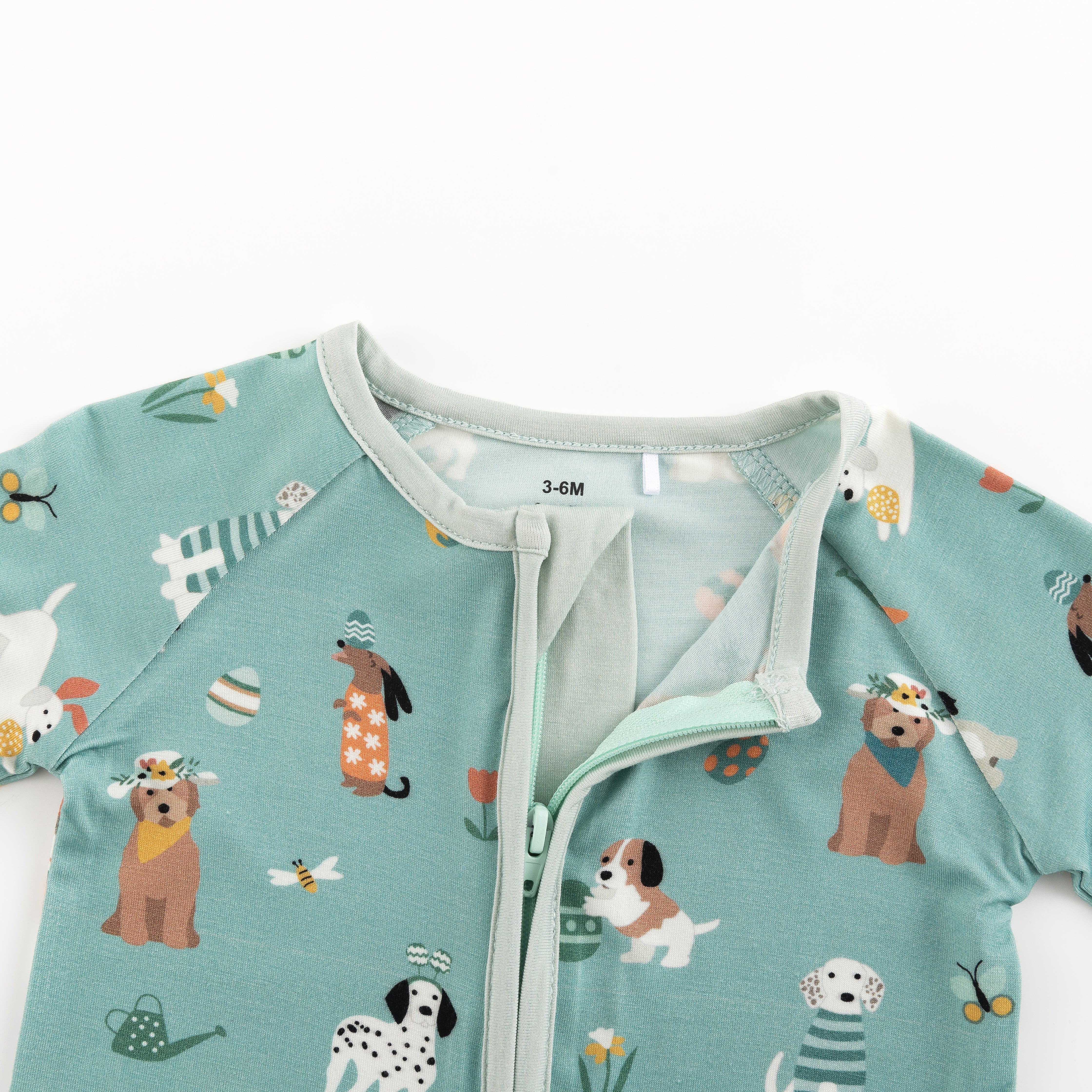 Puppy Egg Hunt (Convertible Zip Footies) - Aquamarine - Image 6